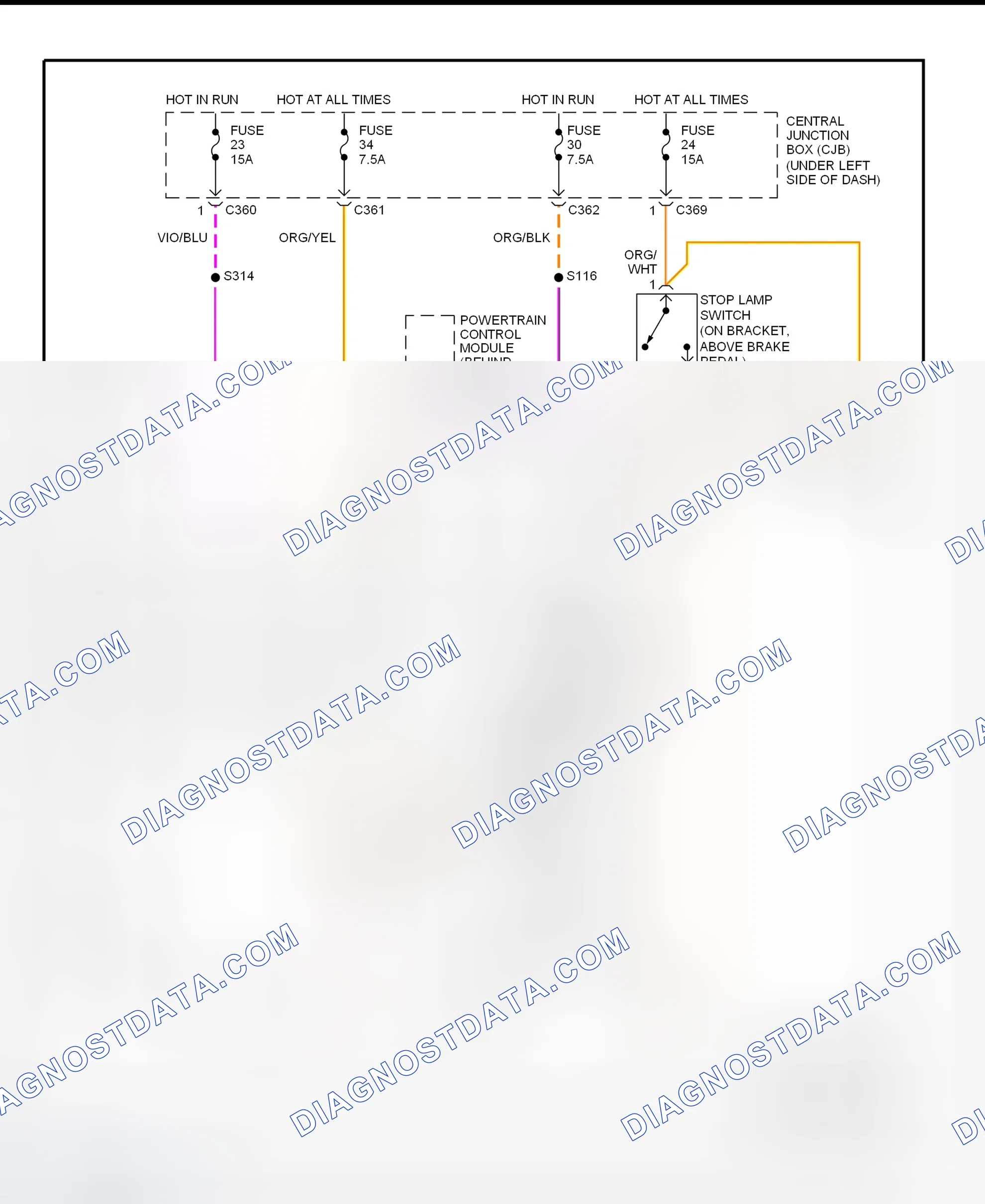Scheme 154: Shift Interlock System Wiring Diagram (1998 Contour & Mystique)