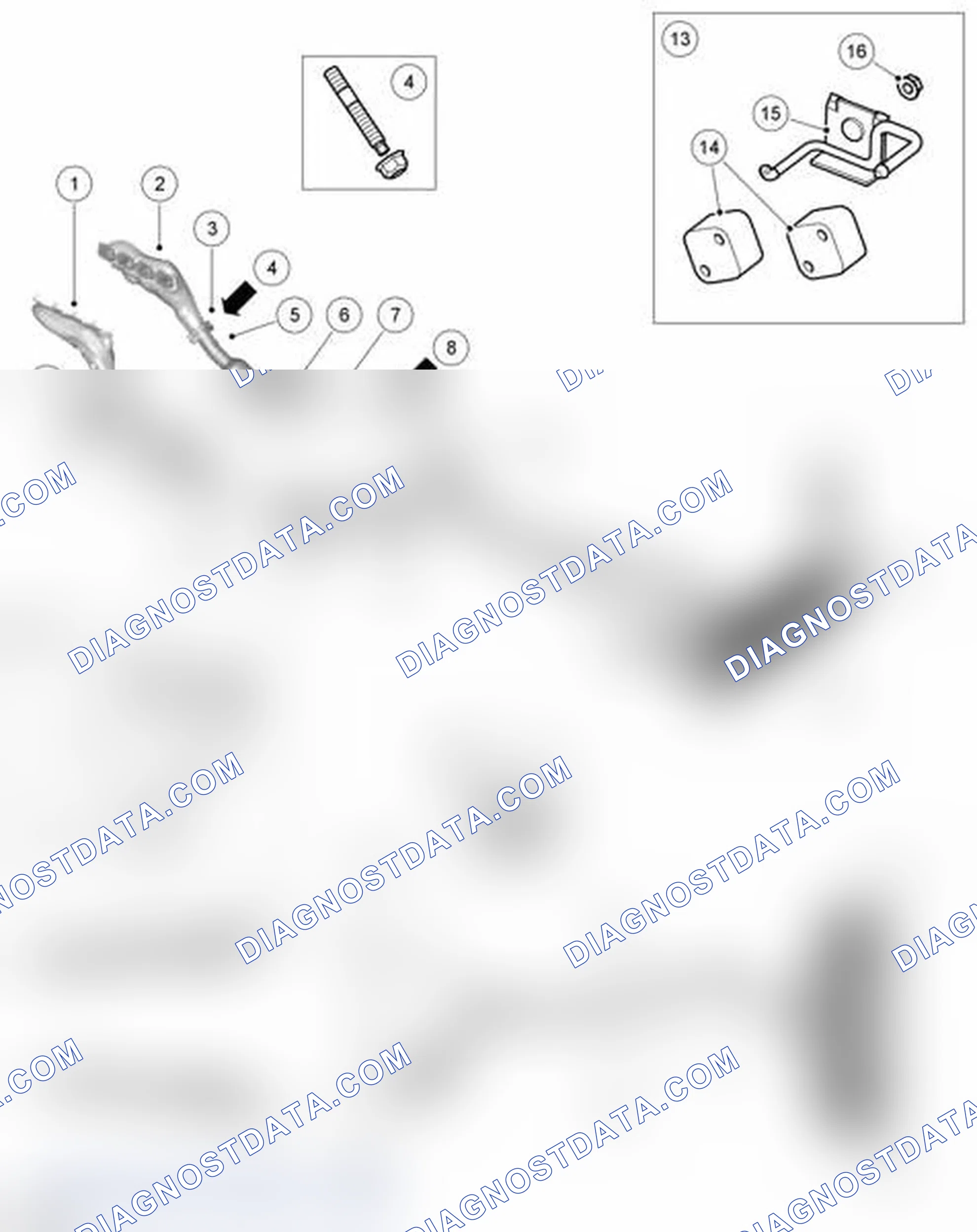 Scheme 1: 4.2L V8 SUPERCHARGED COMPONENT LOCATION - REST OF WORLD (ROW) FROM 2006MY ONWARDS AND NORTH AMERICAN