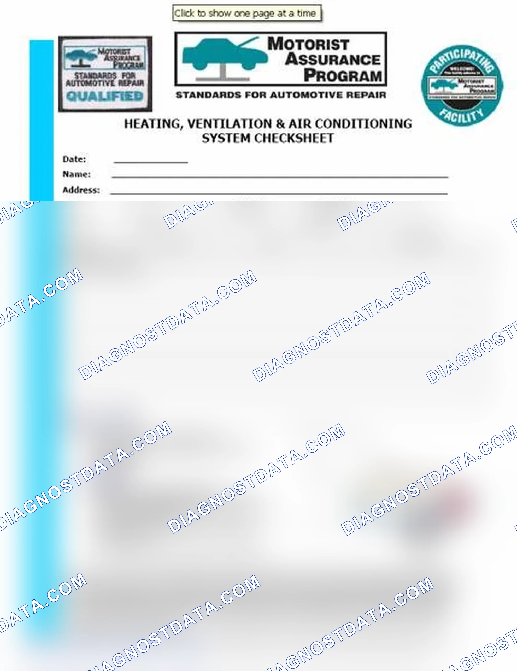 Scheme 15: Heating, Ventilation & Air Conditioning System Checksheet (1 Of 2)