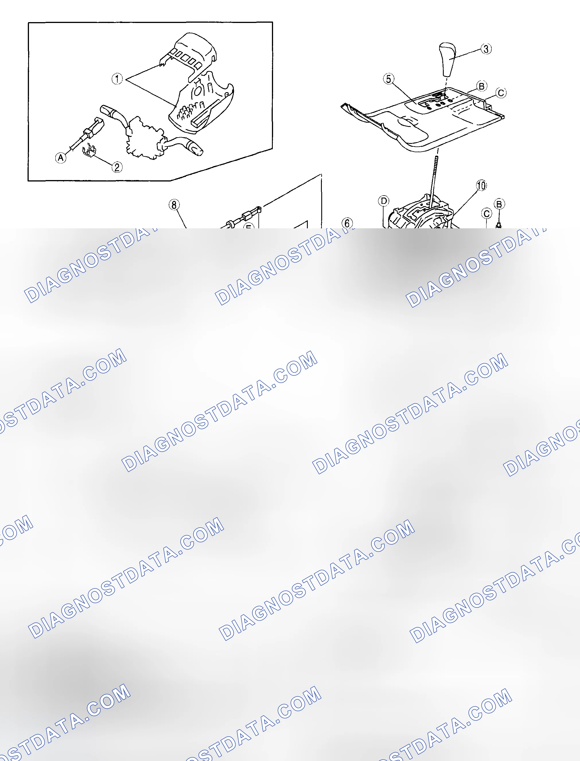 Scheme 949: SELECTOR LEVER COMPONENT REMOVAL/INSTALLATION