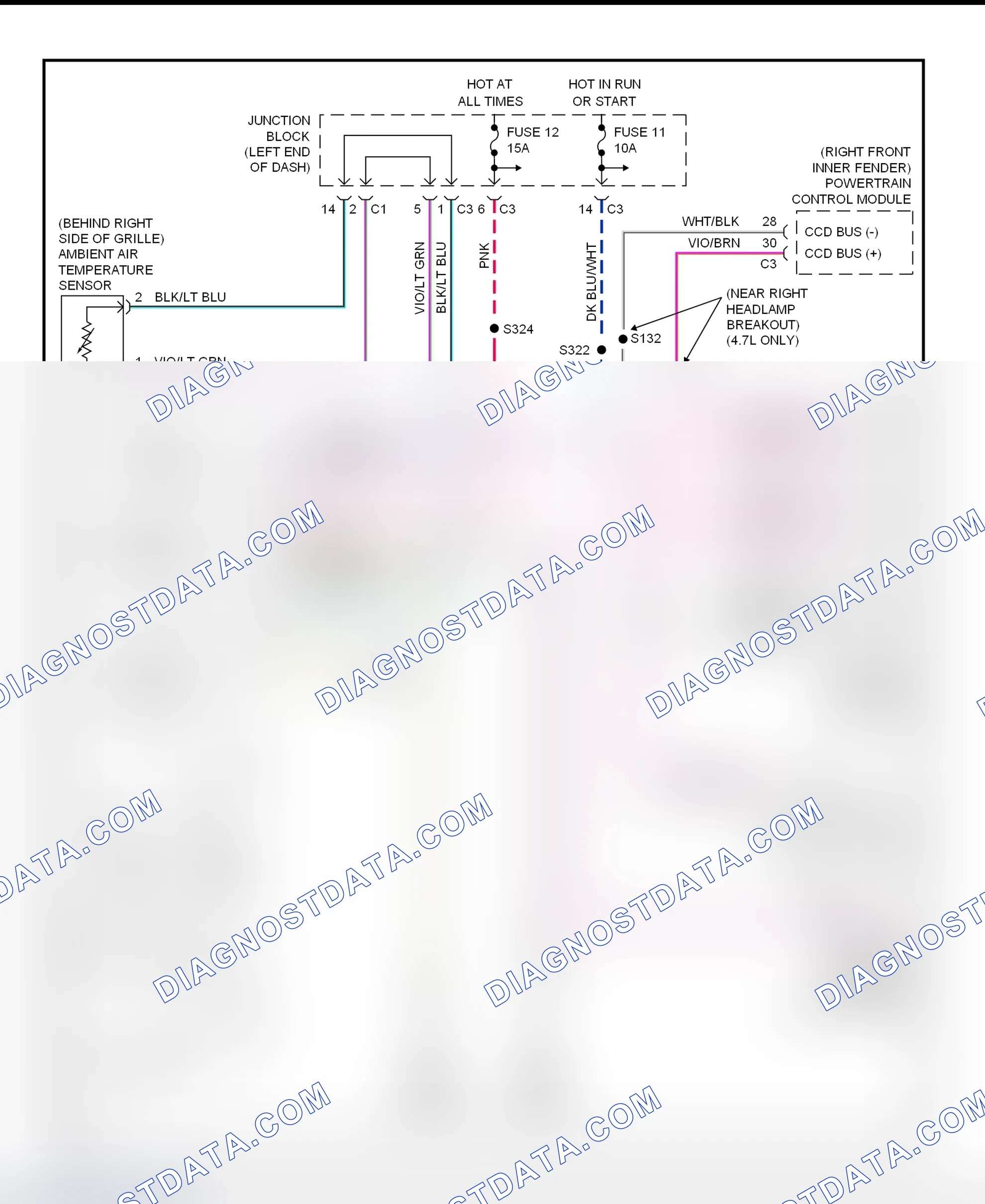 Fig. 4: Overhead Consoles Wiring Diagram (Durango)