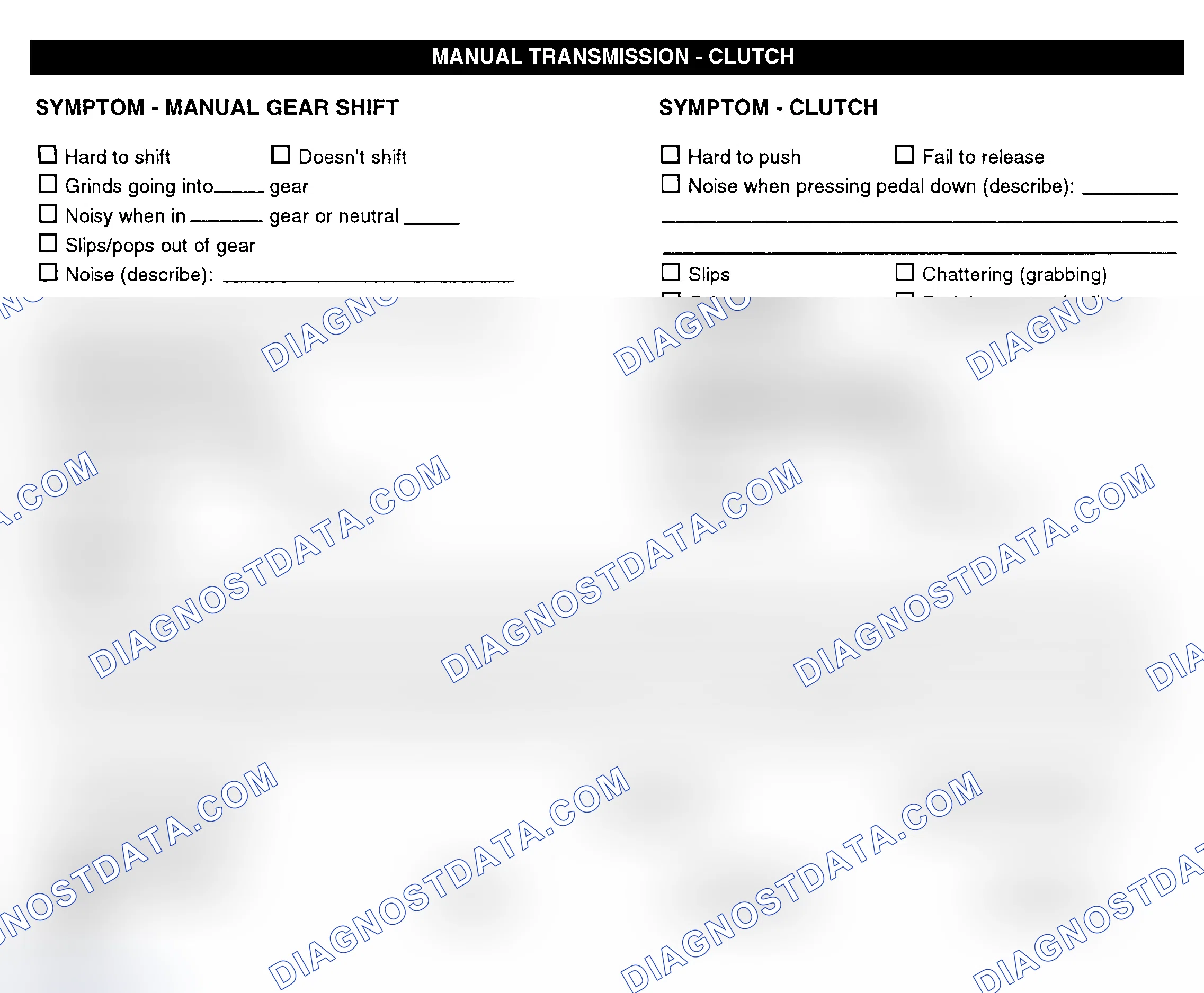 Scheme 10: Manual Transmission & Clutch