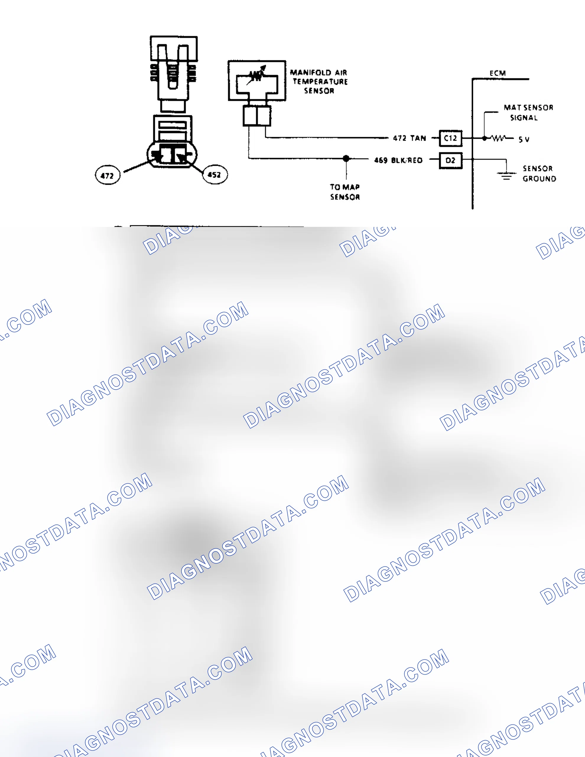 Scheme 62: Code 25, MAT Sensor Voltage Low (2.5L Engine) Flow Chart & Schematic