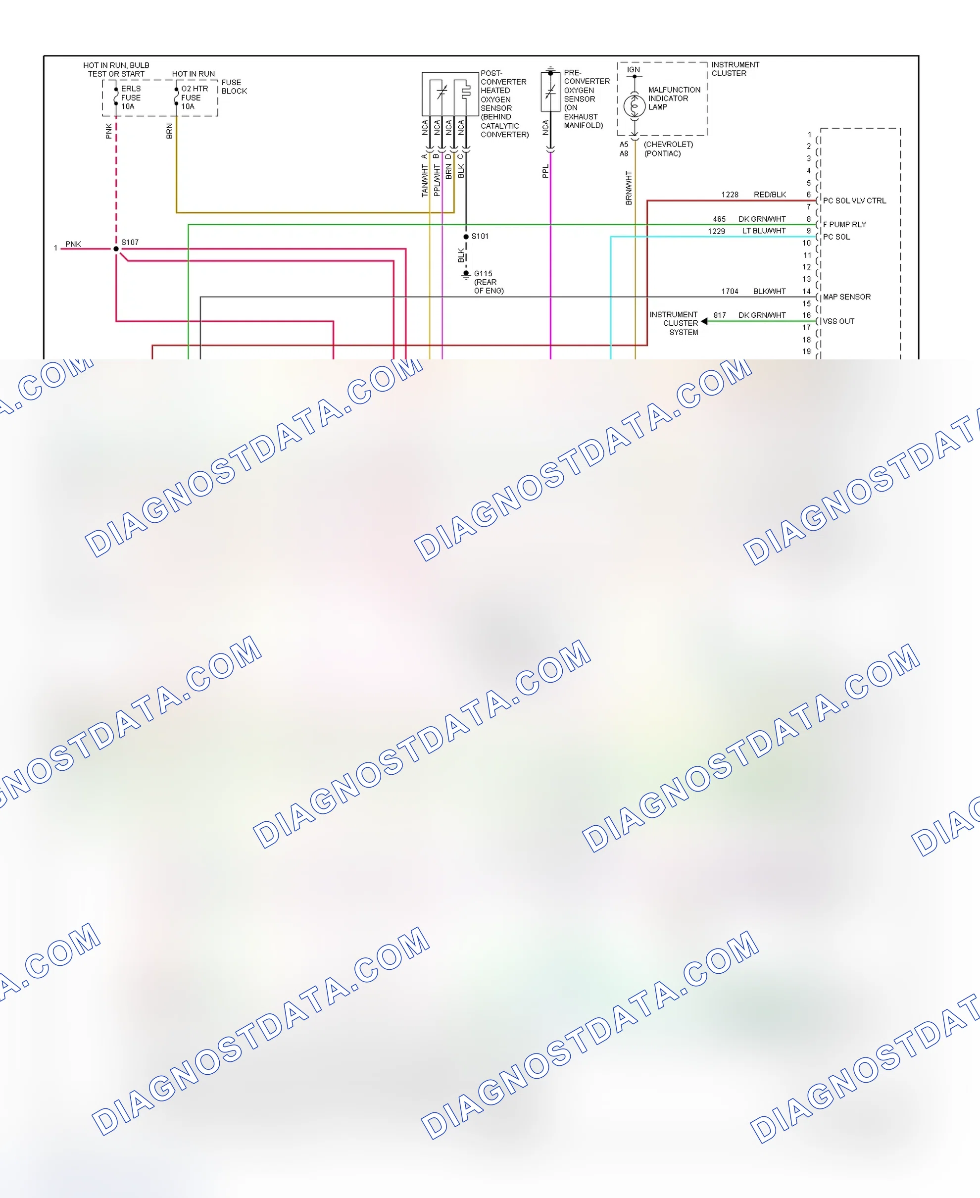 Scheme 40: PCM Wiring Diagram (Cavalier & Sunfire - 2.2L - Gasoline - 3 Of 3)