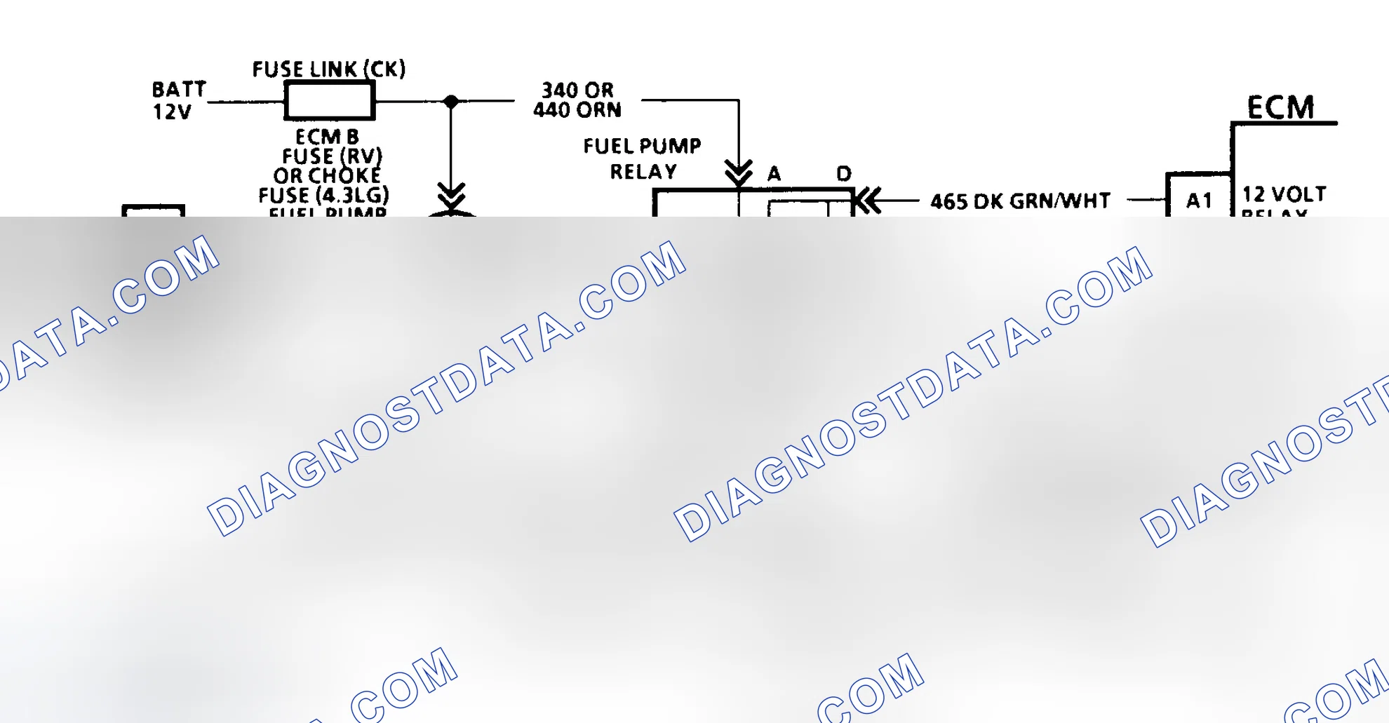 Scheme 137: Code 54 Schematic (C, K, R, V, G, & P Series W/O 4L80-E Trans) Fuel Pump Circuit