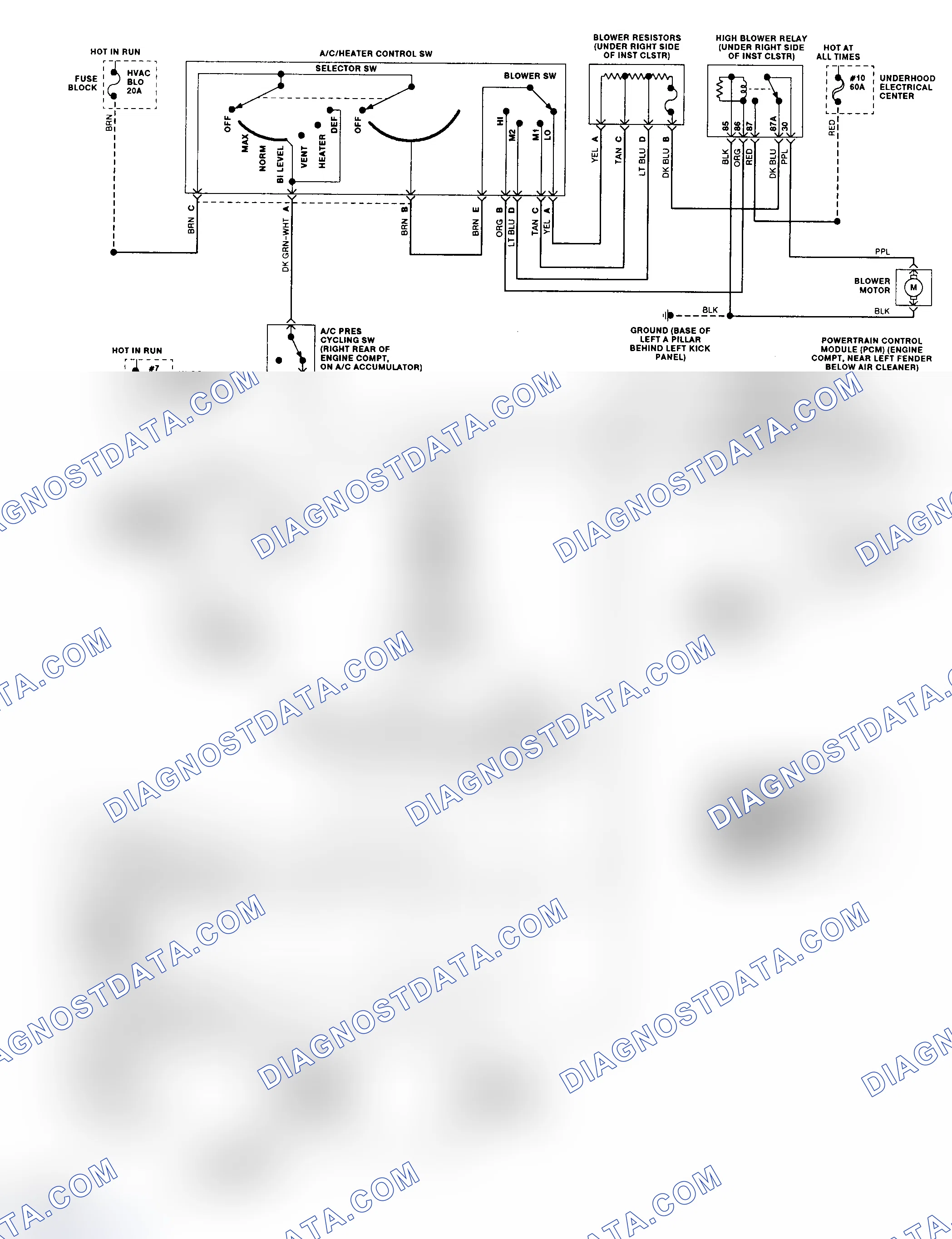 Scheme 436: Code 58 Schematic (4L80-E Gasoline) Transmission Fluid Temperature High