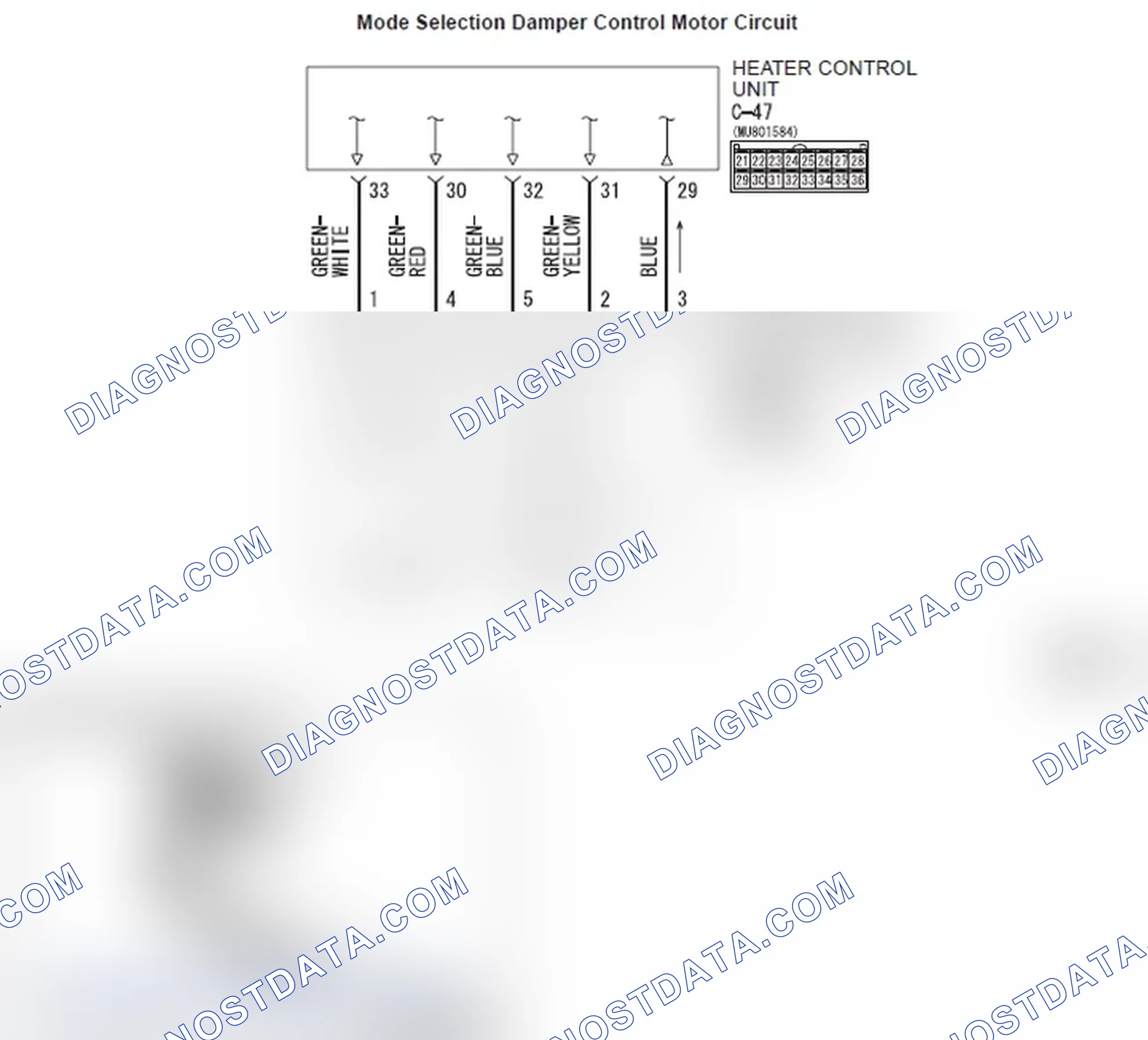 Scheme 31: INSPECTION PROCEDURE 6: Air outlet vent cannot be changed. < Vehicles without A/C >