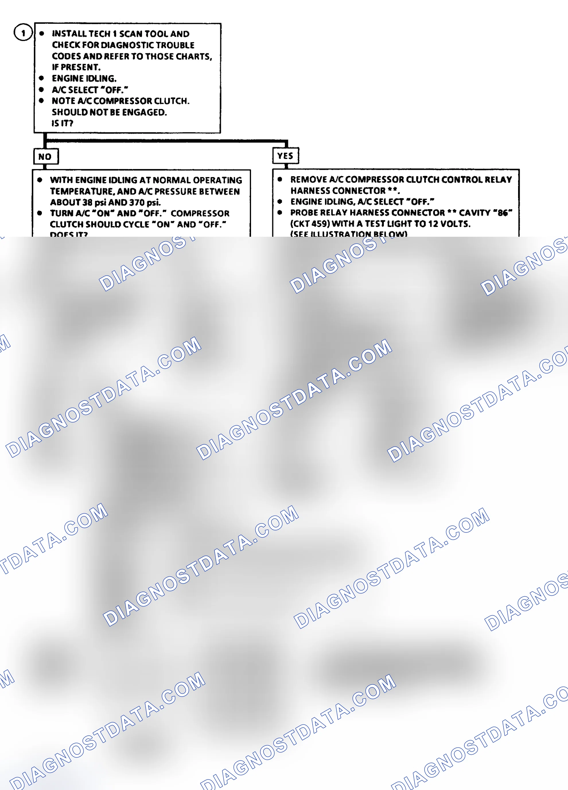 Scheme 123: Chart C-10 Flow Chart (3.1L - 1 Of 2) A/C Clutch Control Circuit Diagnosis