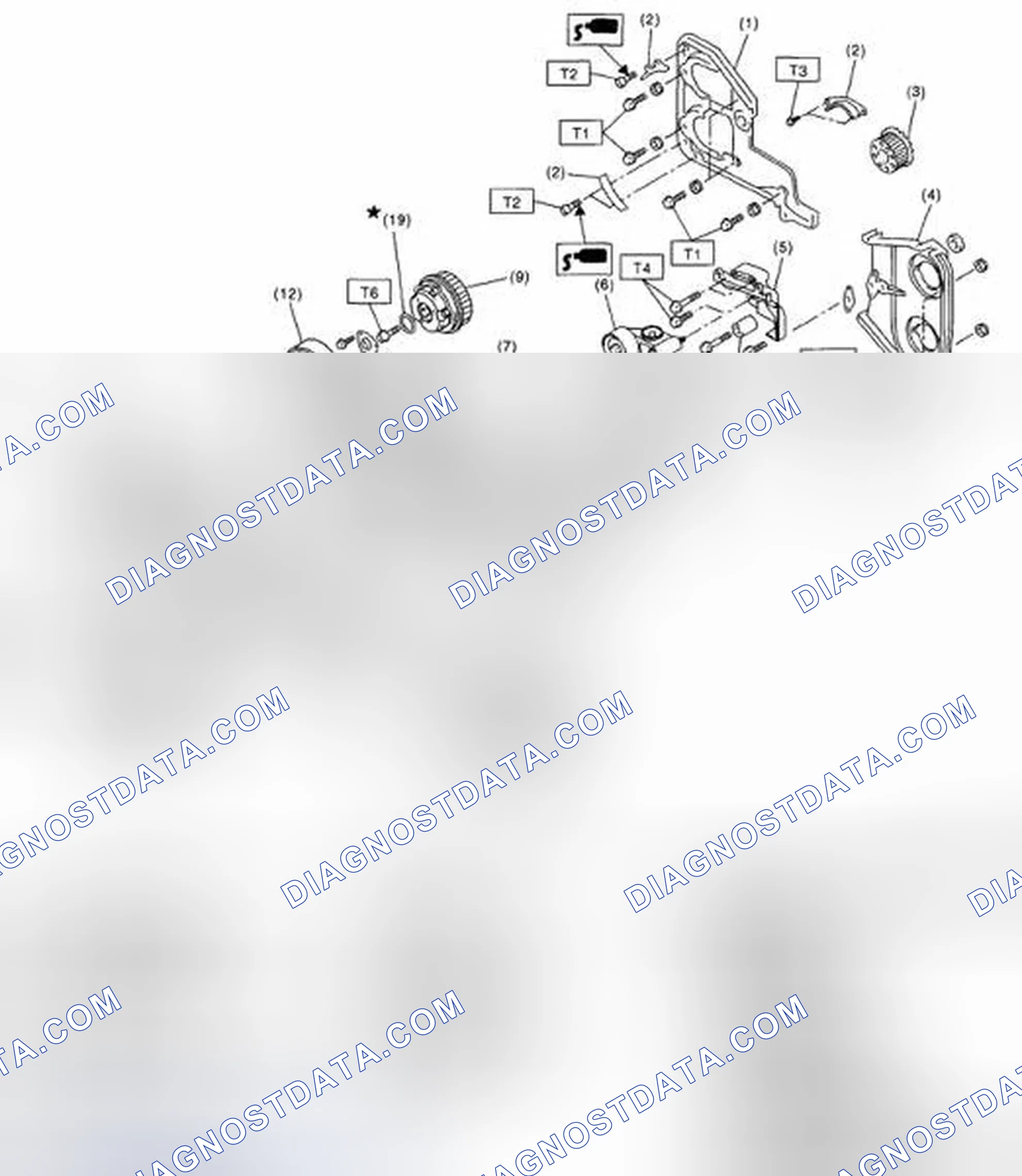 Scheme 495: Identifying Timing Belt Components With Torque Specification