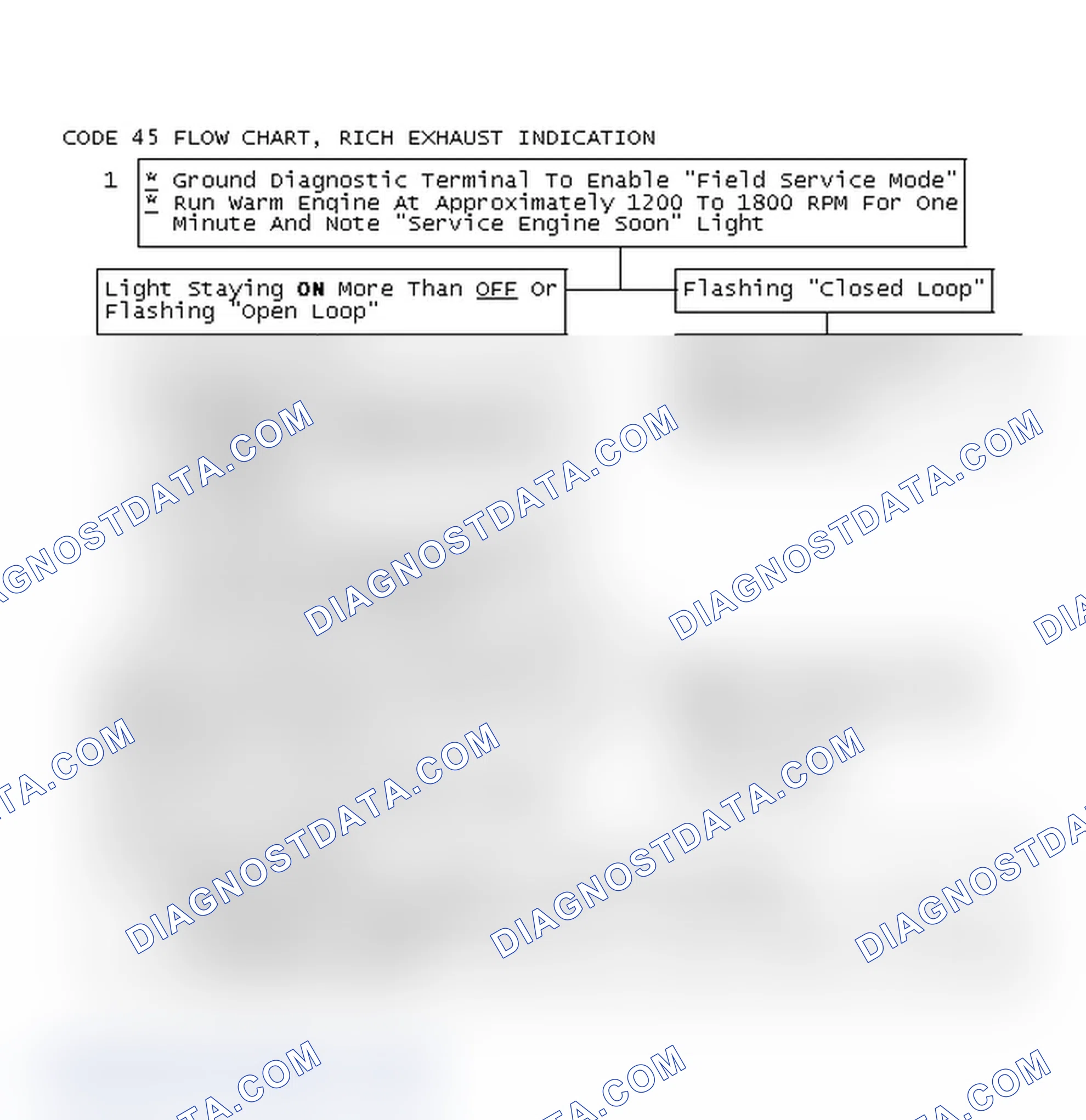 Scheme 123: Code 45 Flow Chart, Rich Exhaust Indication