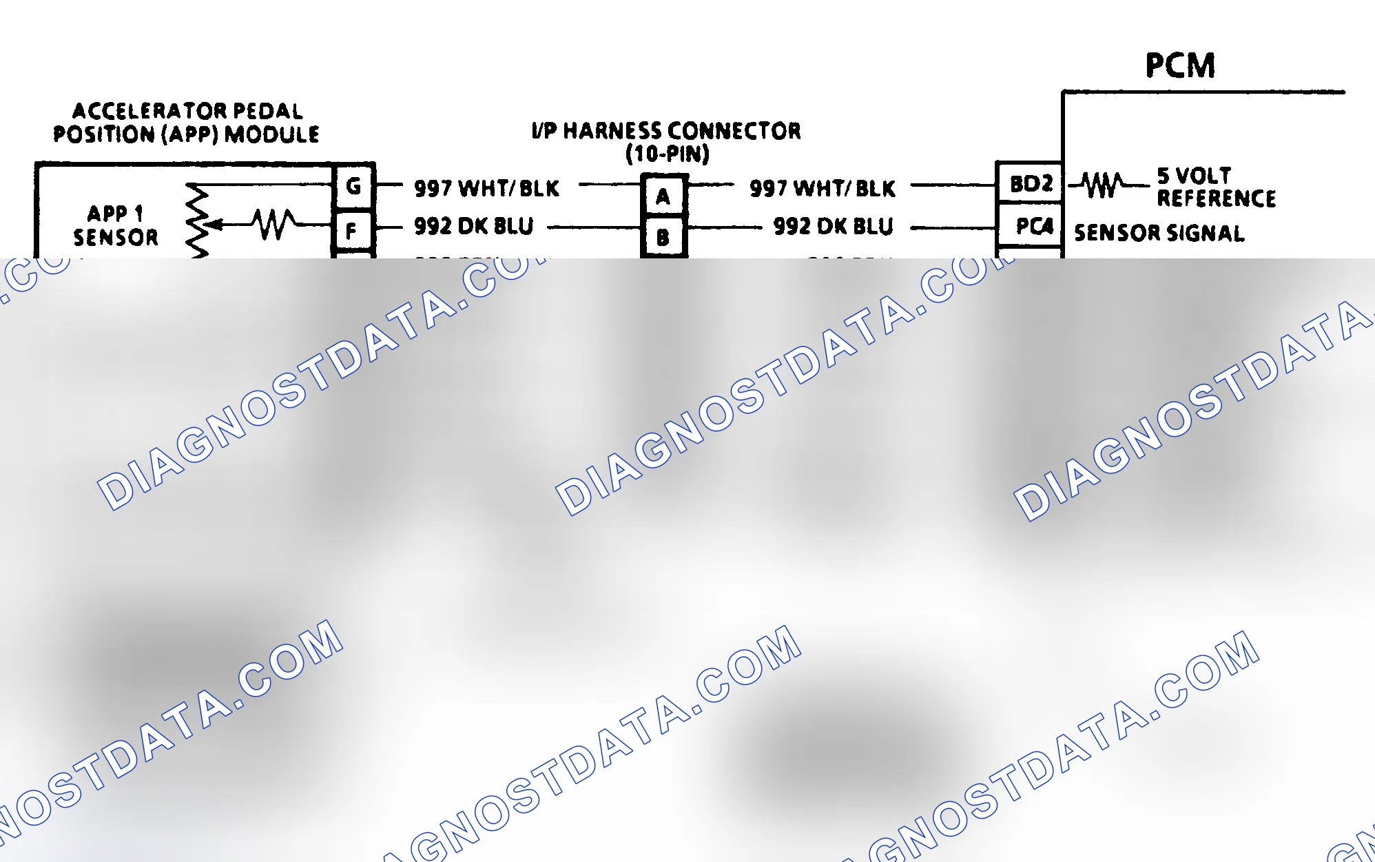 Scheme 332: DTC 21 Schematic ("C" & "K" Series) Accelerator Pedal Position No. 1 Circuit High