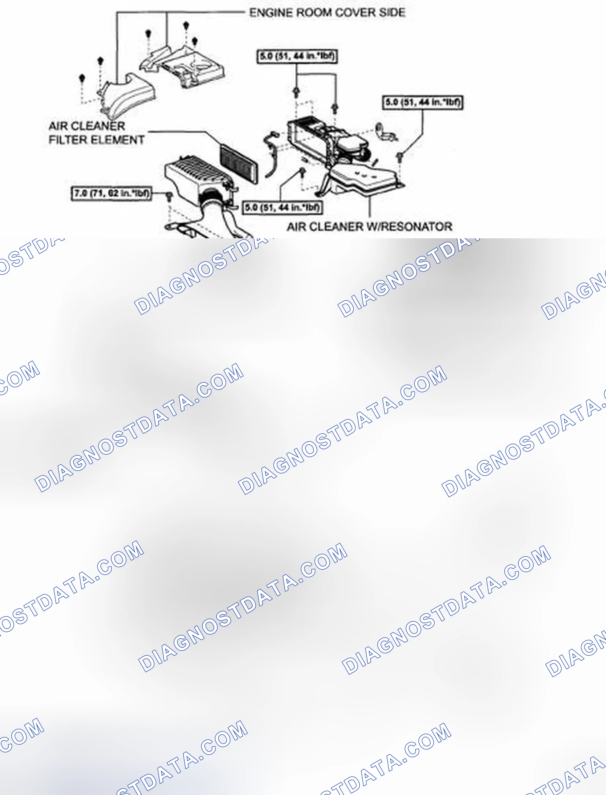 Scheme 15: Identifying Air Cleaner Assembly Components With Torque Specification