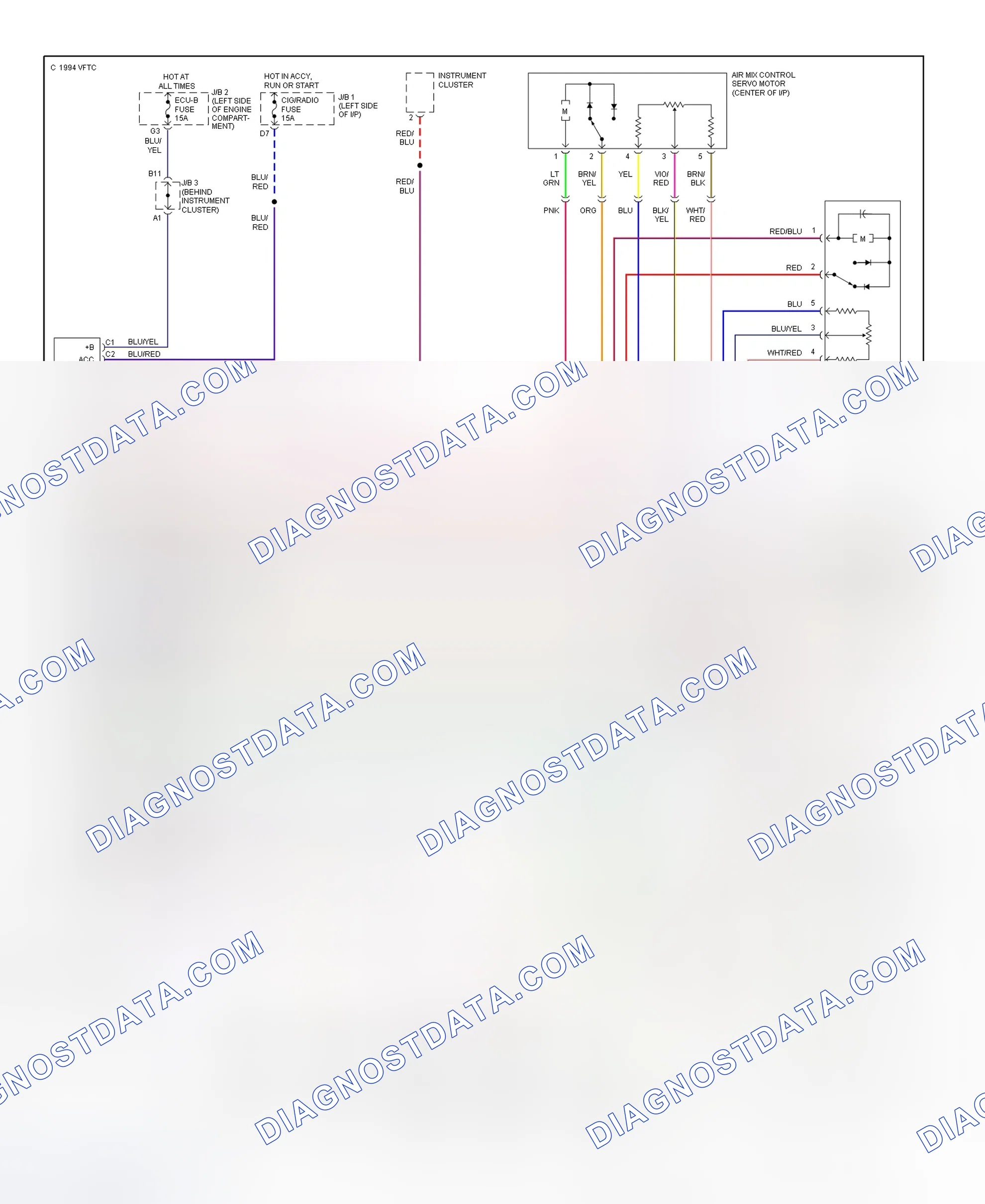 Scheme 1: Automatic A/C-Heater System Wiring Diagram (1 Of 2)