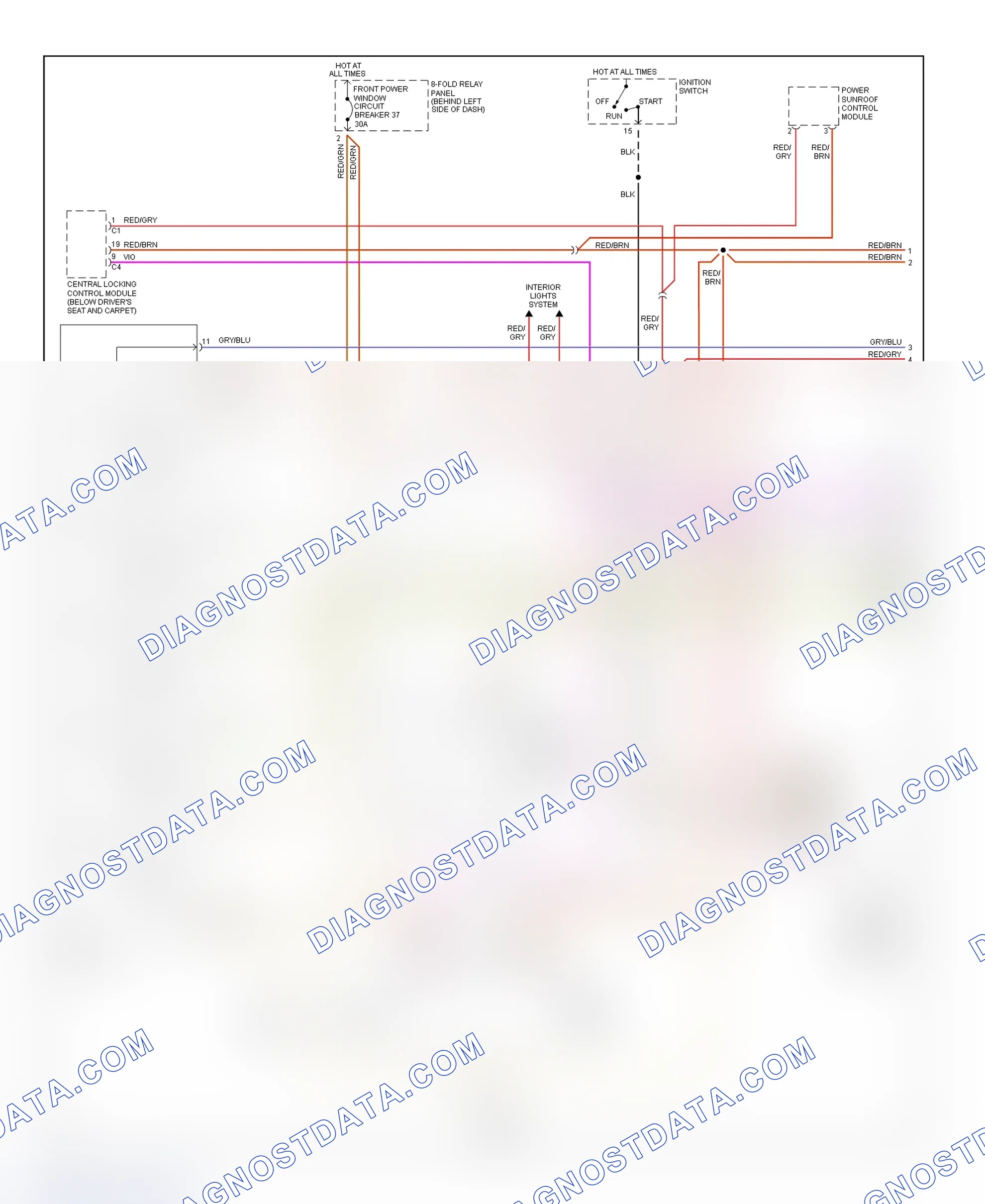 Scheme 10: Power Window System Wiring Diagram (A6 - 1 Of 2)