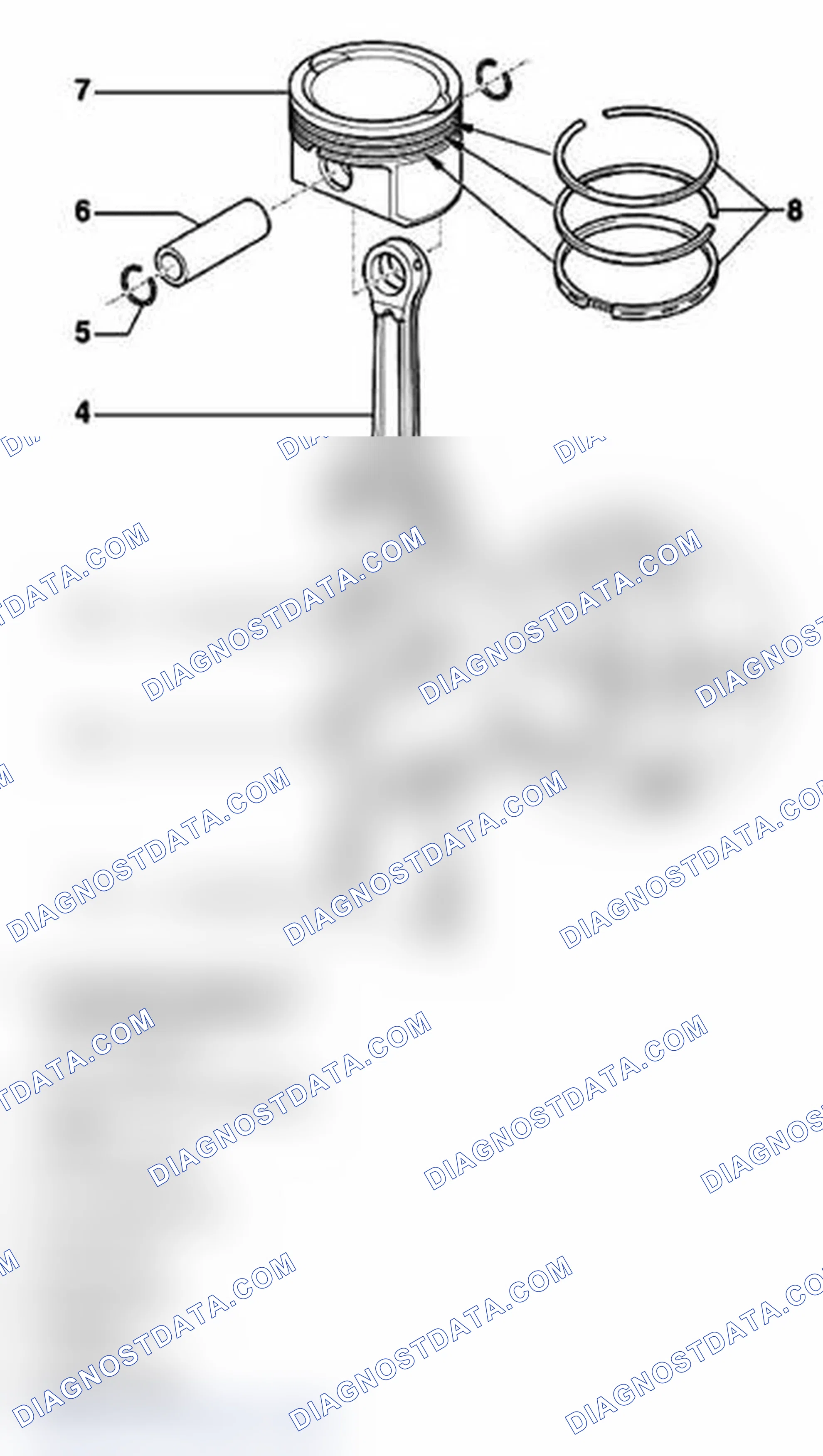 Scheme 184: Pistons and connecting rods, disassembling and assembling