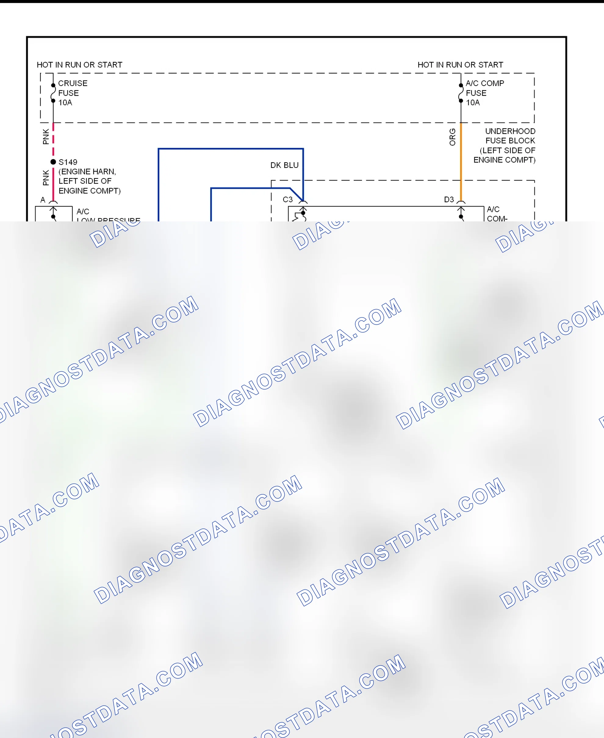 Scheme 55: A/C Compressor Clutch Control Circuit Wiring Diagram (2001 Eldorado)