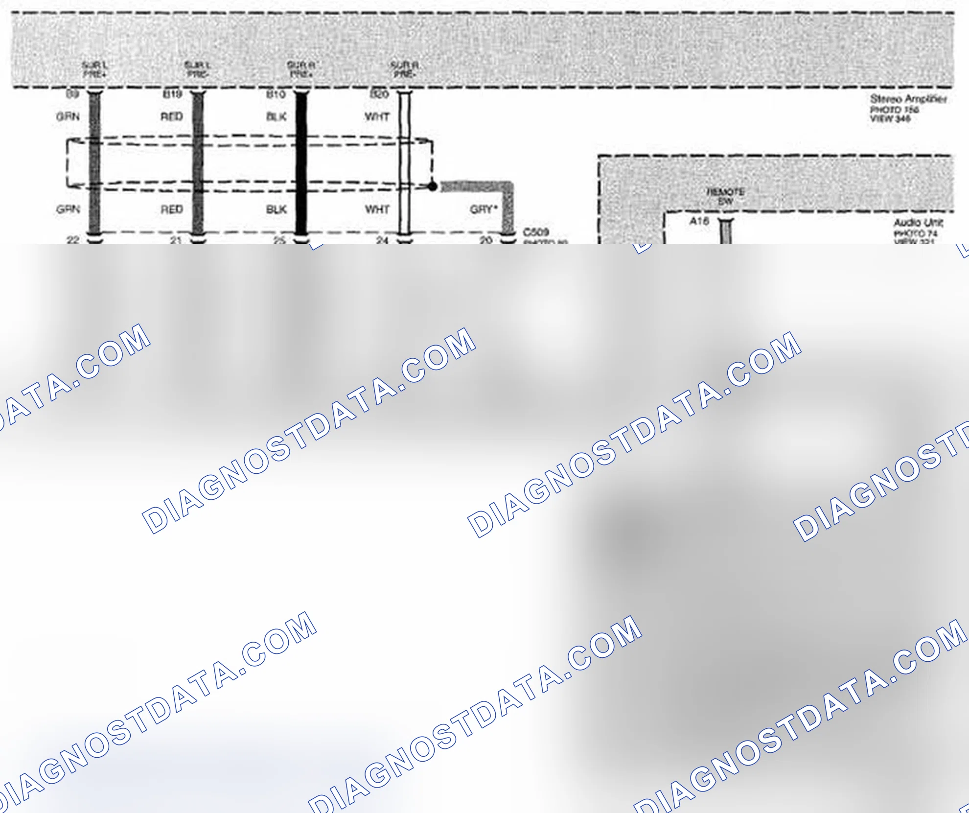 Scheme 432: Audio System Circuit Diagram - Without Navigation (Page 150-11)