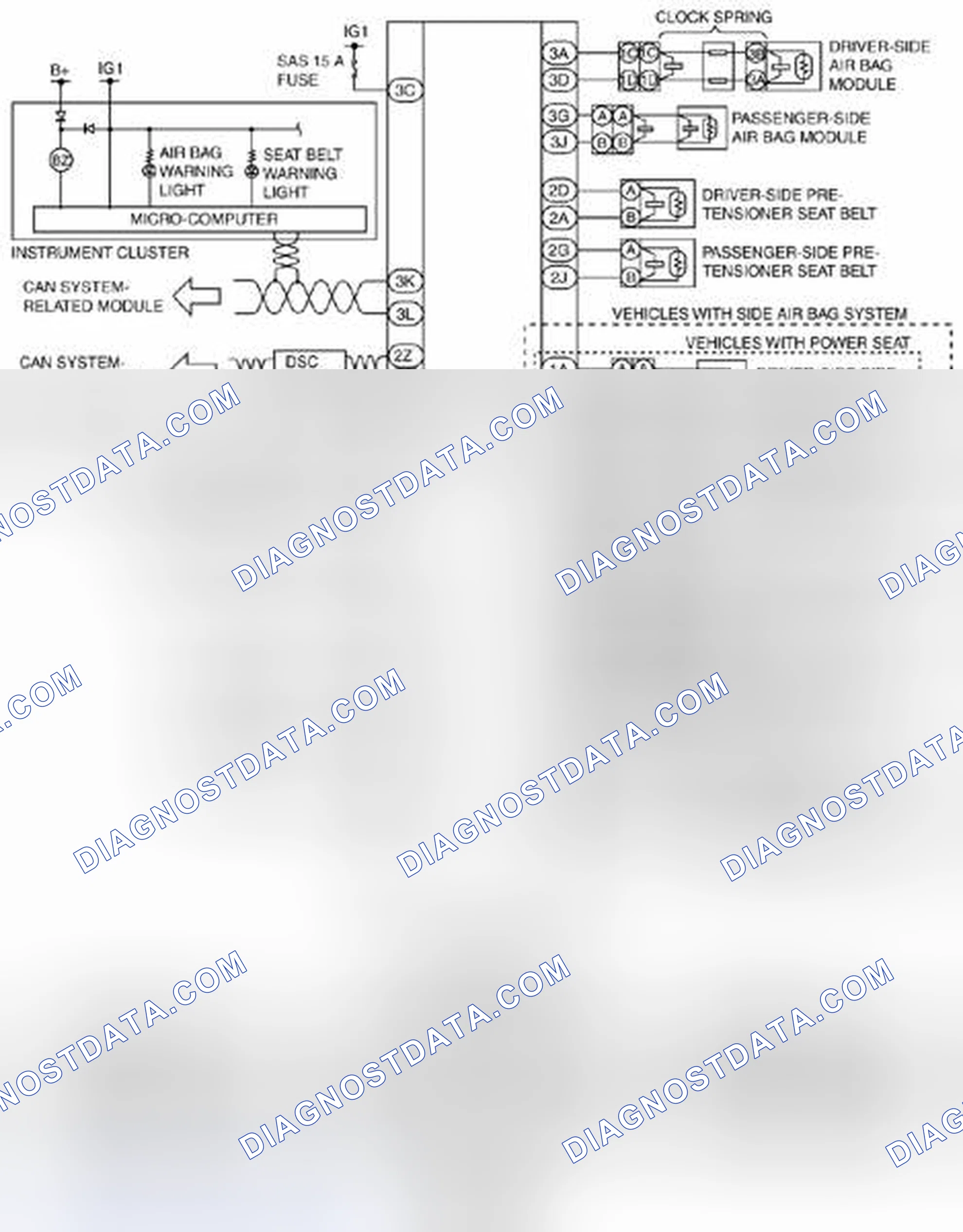 Scheme 234: Air Bag System Wiring Diagram [Standard Deployment Control System] - Vehicles With DSC