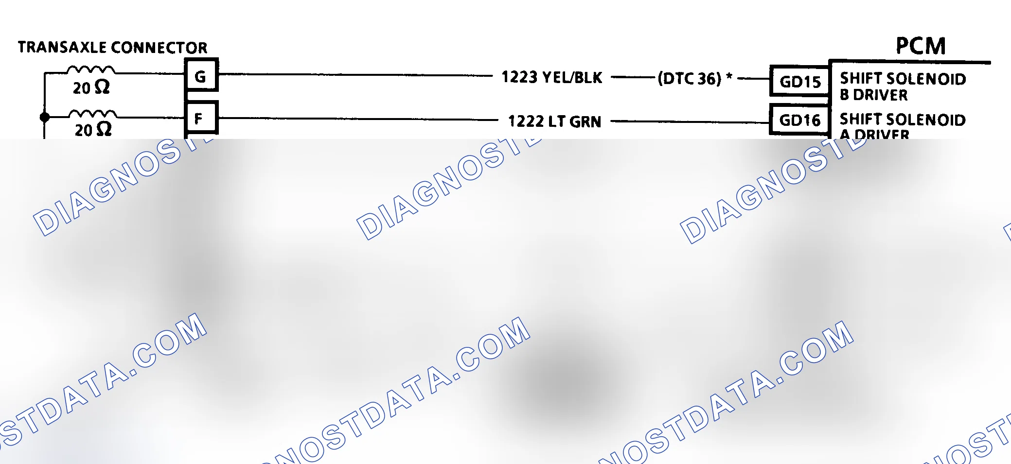 Scheme 203: Code 36 Schematic (3.8L "E" Body) Shift Problem