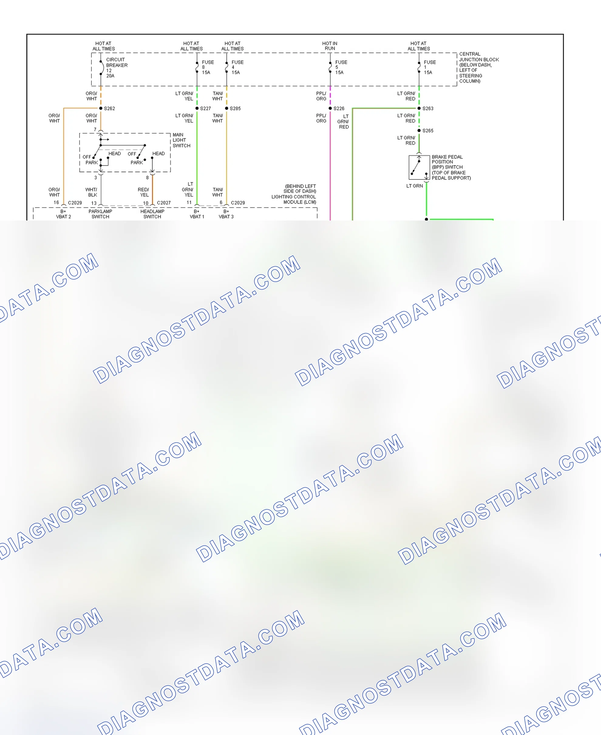 Scheme 37: Exterior Lights Wiring Diagram (Grand Marquis)