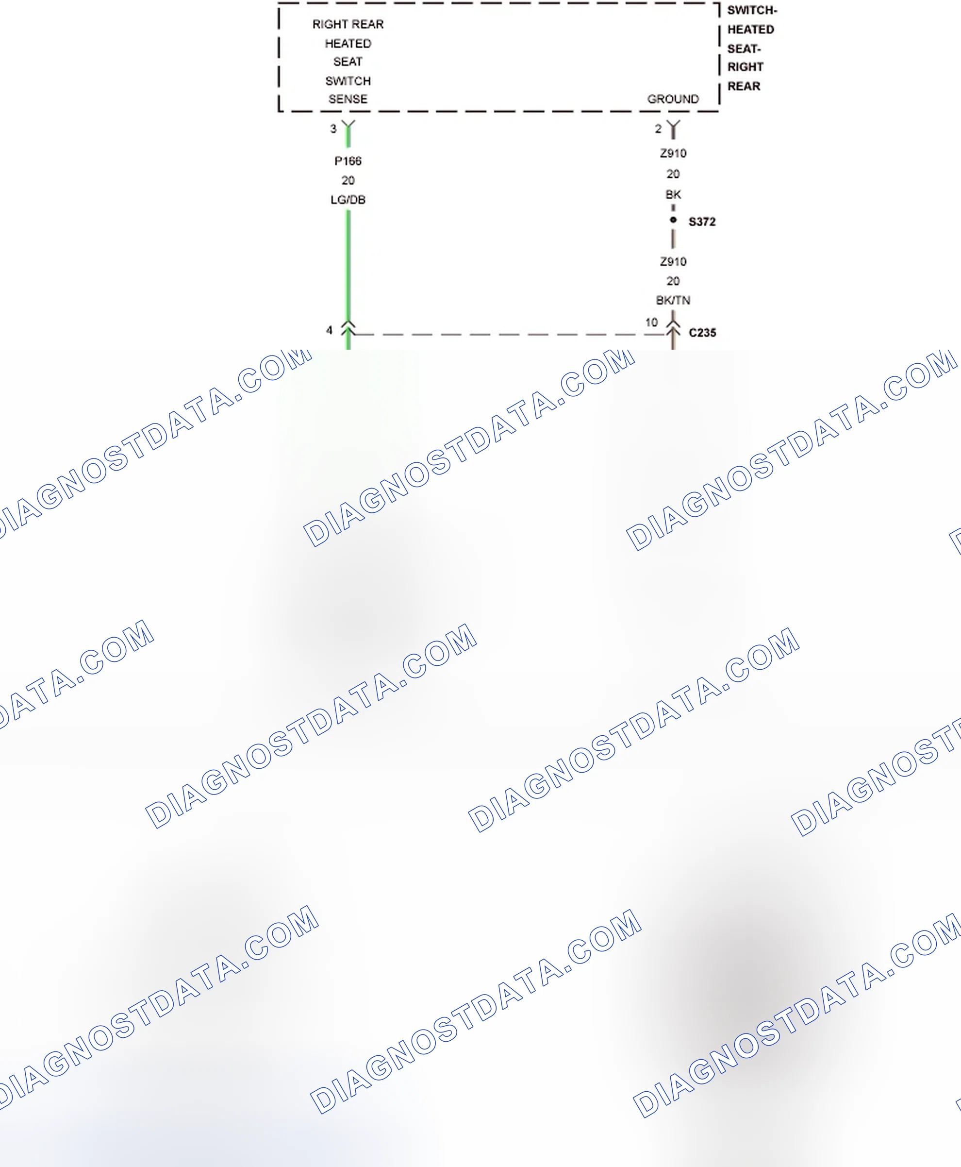 Scheme 396: B1151-RIGHT REAR HEATED SEAT SWITCH STUCK