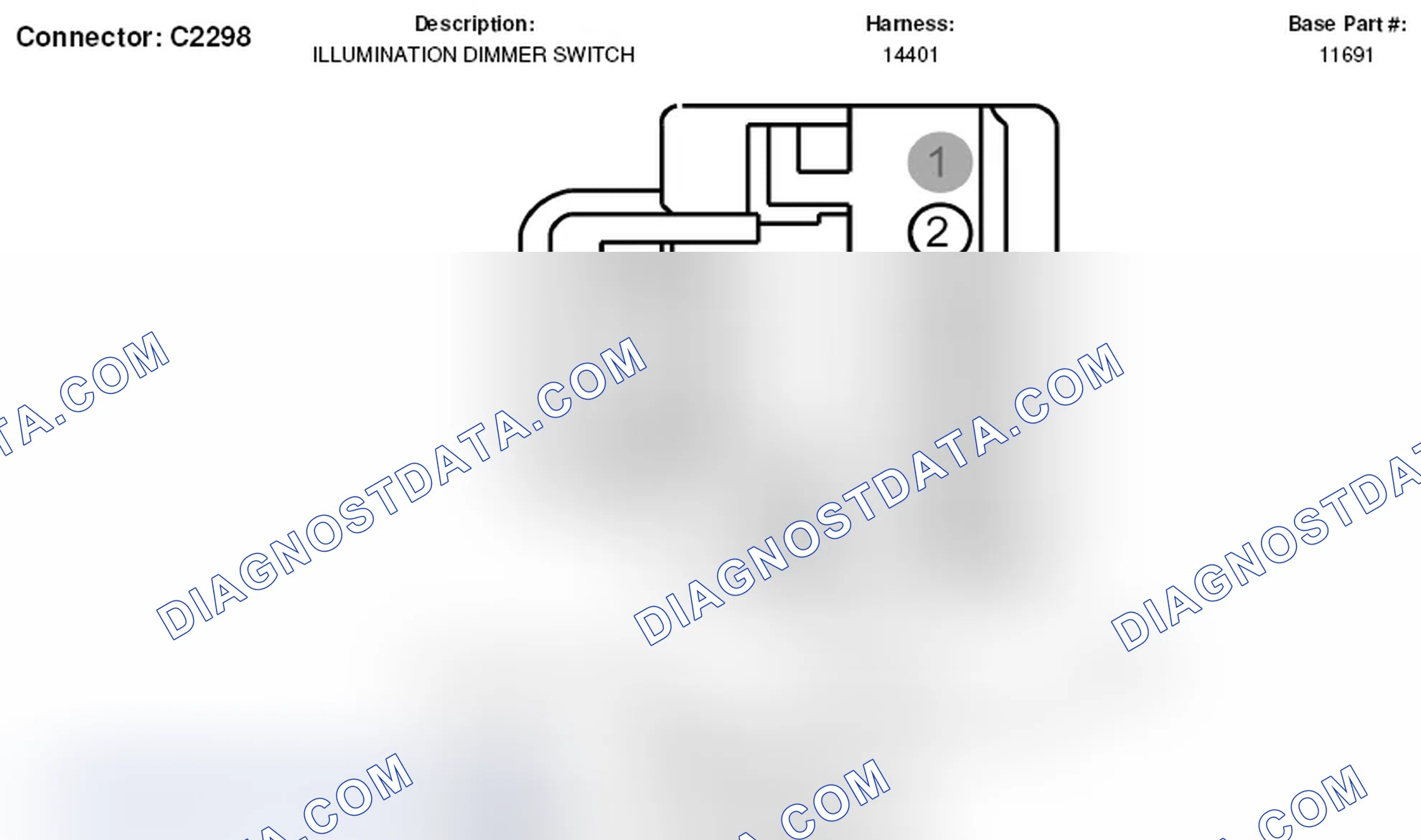 Scheme 319: Illumination Dimmer Switch Connector End View (C2298)