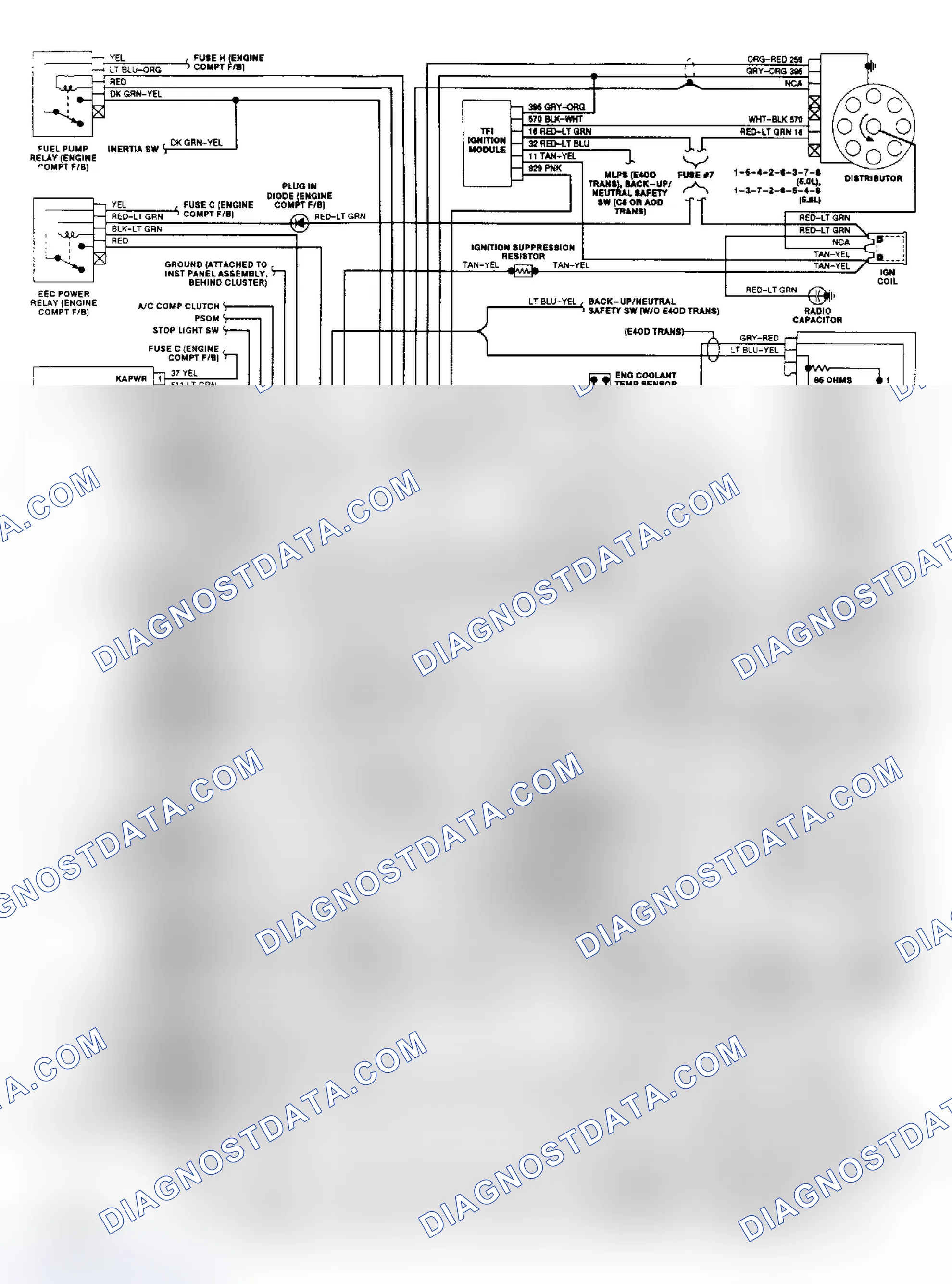 Scheme 10: Wiring Diagram (5.0L & 5.8L - Van)