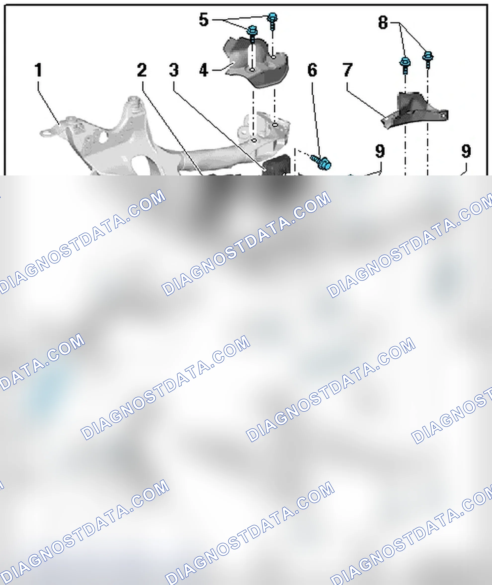 Scheme 4: SUBFRAME, CROSSBRACE, STABILIZER BAR AND COUPLING ROD OVERVIEW, THROUGH 08.2007