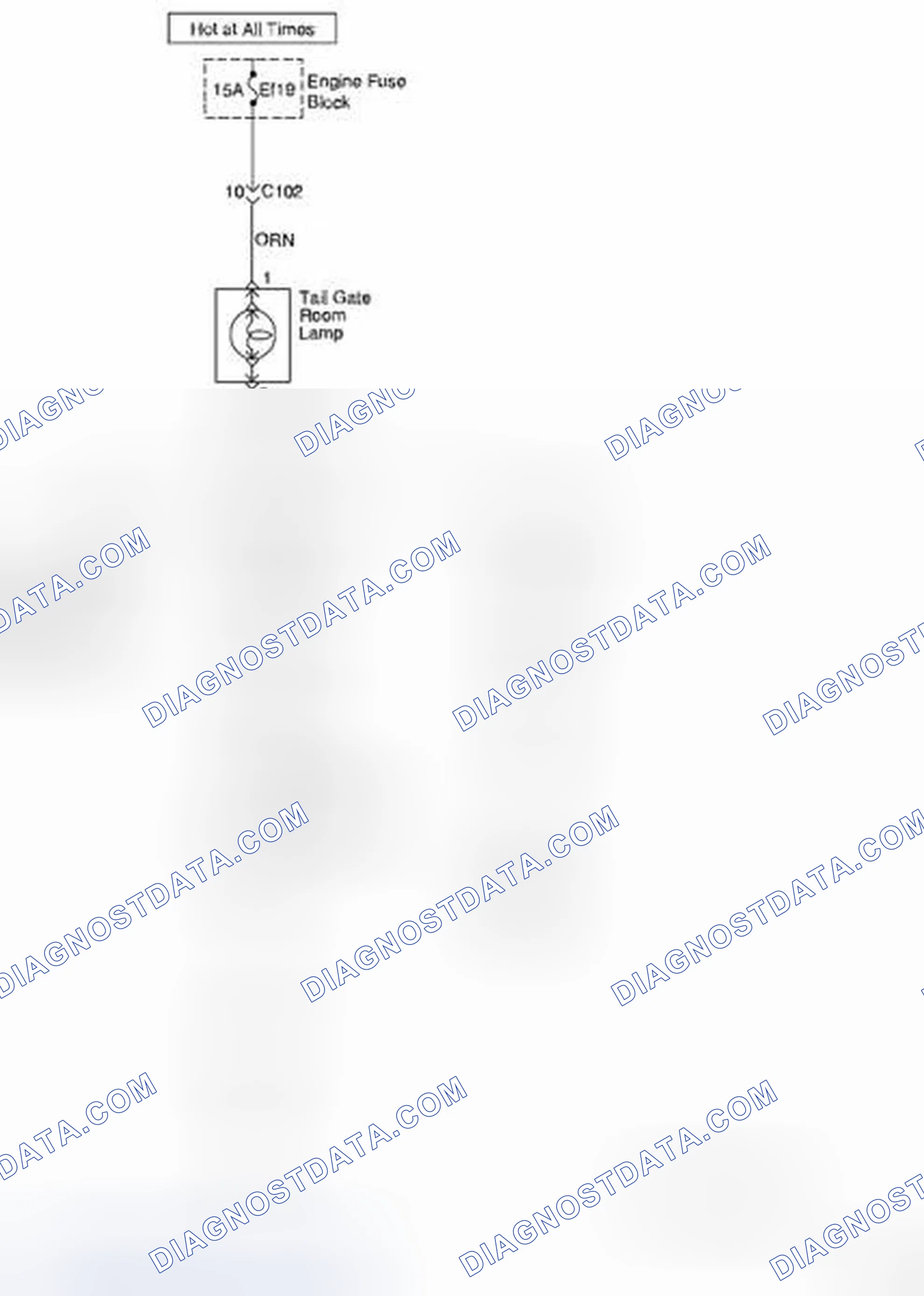 Scheme 23: Trunk/Tail Gate Open Switch, Trunk Latch Switch and Trunk Room Lamps Circuit Diagram (For HATCHBACK