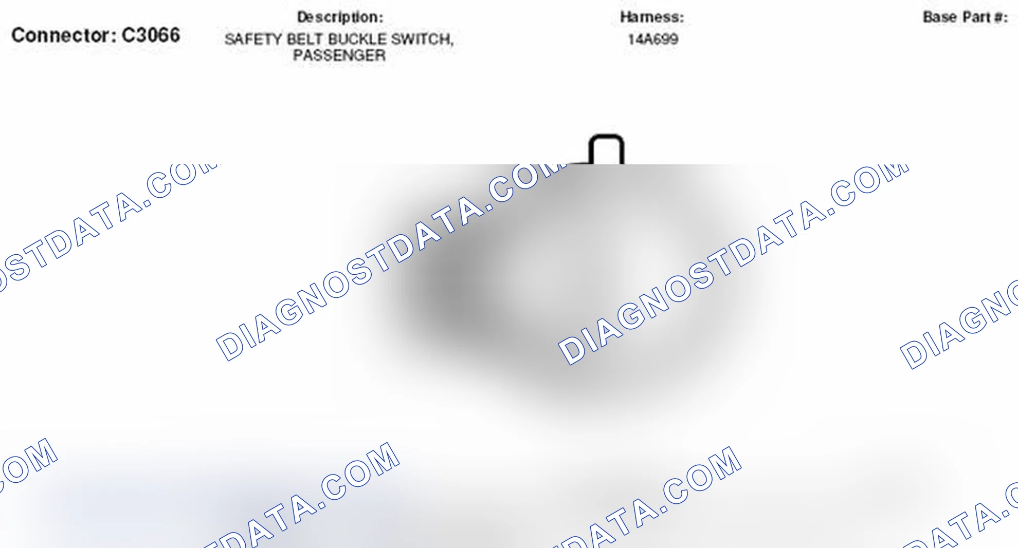 Scheme 340: Passenger Safety Belt Buckle Switch Connector End View (C3066)