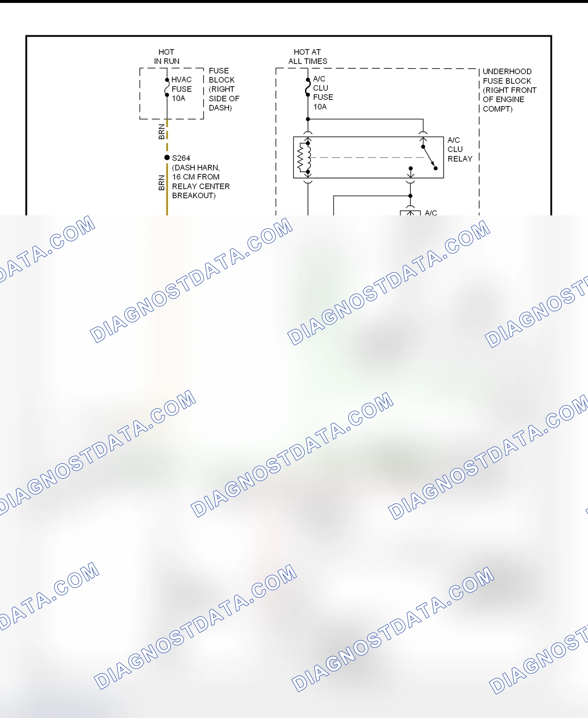 Scheme 68: A/C Compressor Clutch Control Circuit Wiring Diagram (2001 Montana, Silhouette & Venture)