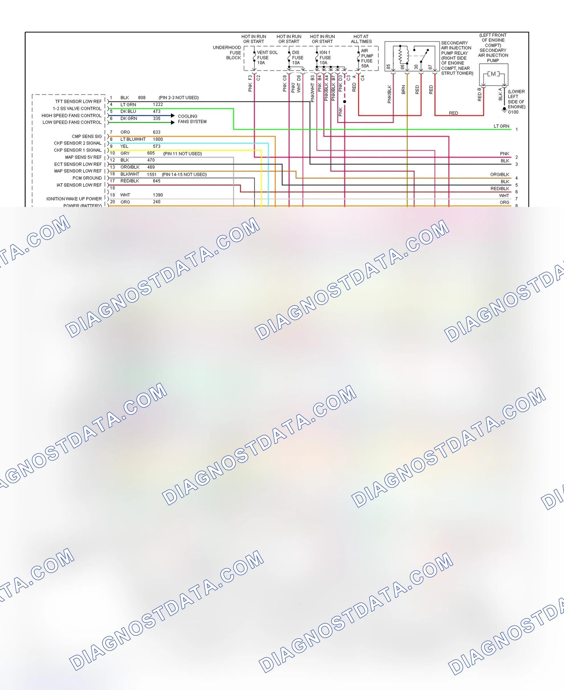 Scheme 11: PCM Wiring Diagram (Aurora - 3.5L - 1 Of 4)