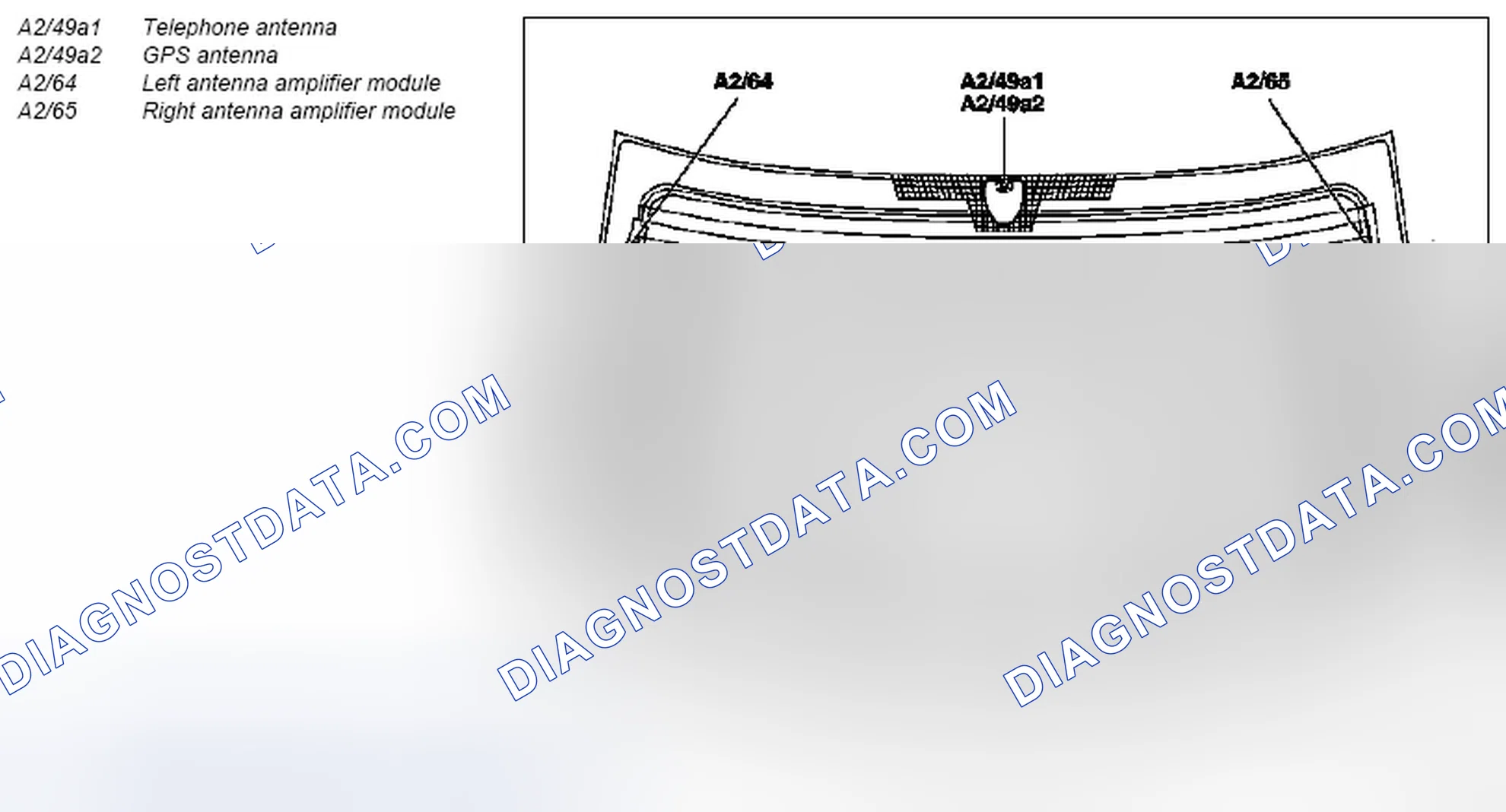 Scheme 8: Rear window antenna component description - GF82.62-P-3123TM