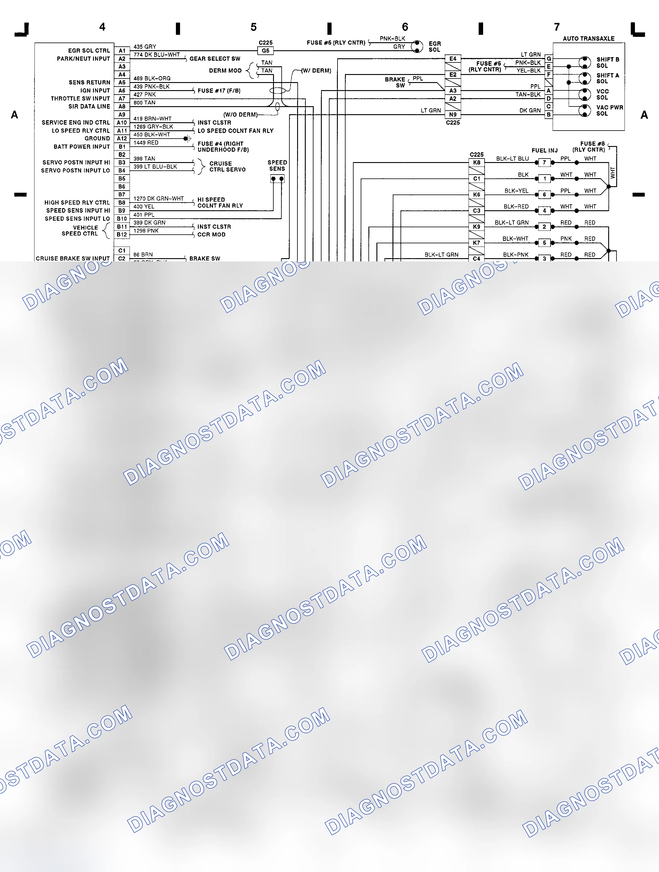 Scheme 37: 4.9L (VIN B) PCM Wiring Diagram (DeVille & Fleetwood)