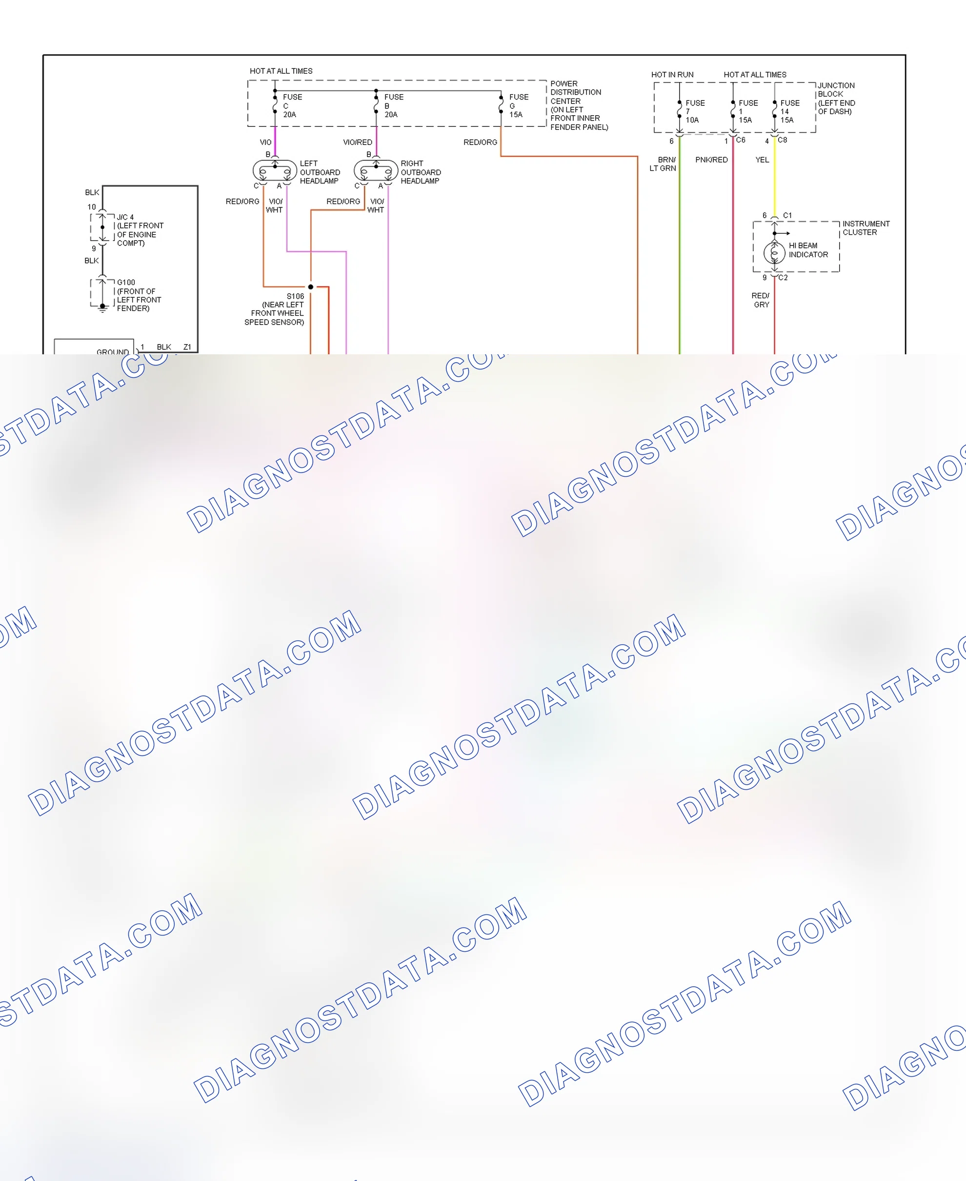 Scheme 21: Daytime Running Lights Wiring Diagram (Ram Pickup - Without Quad Headlights)