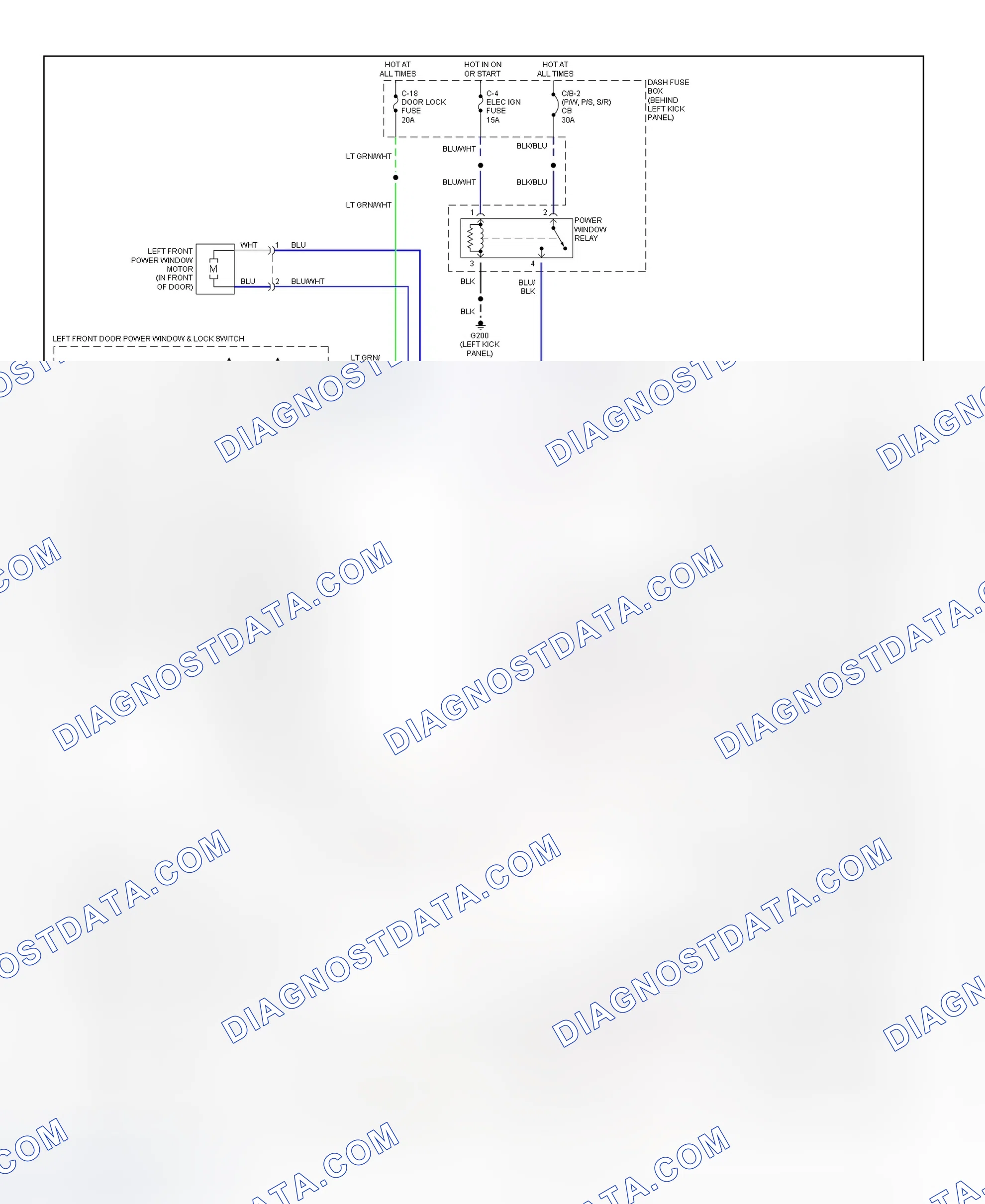 Scheme 6: Power Window System Wiring Diagram (Trooper)