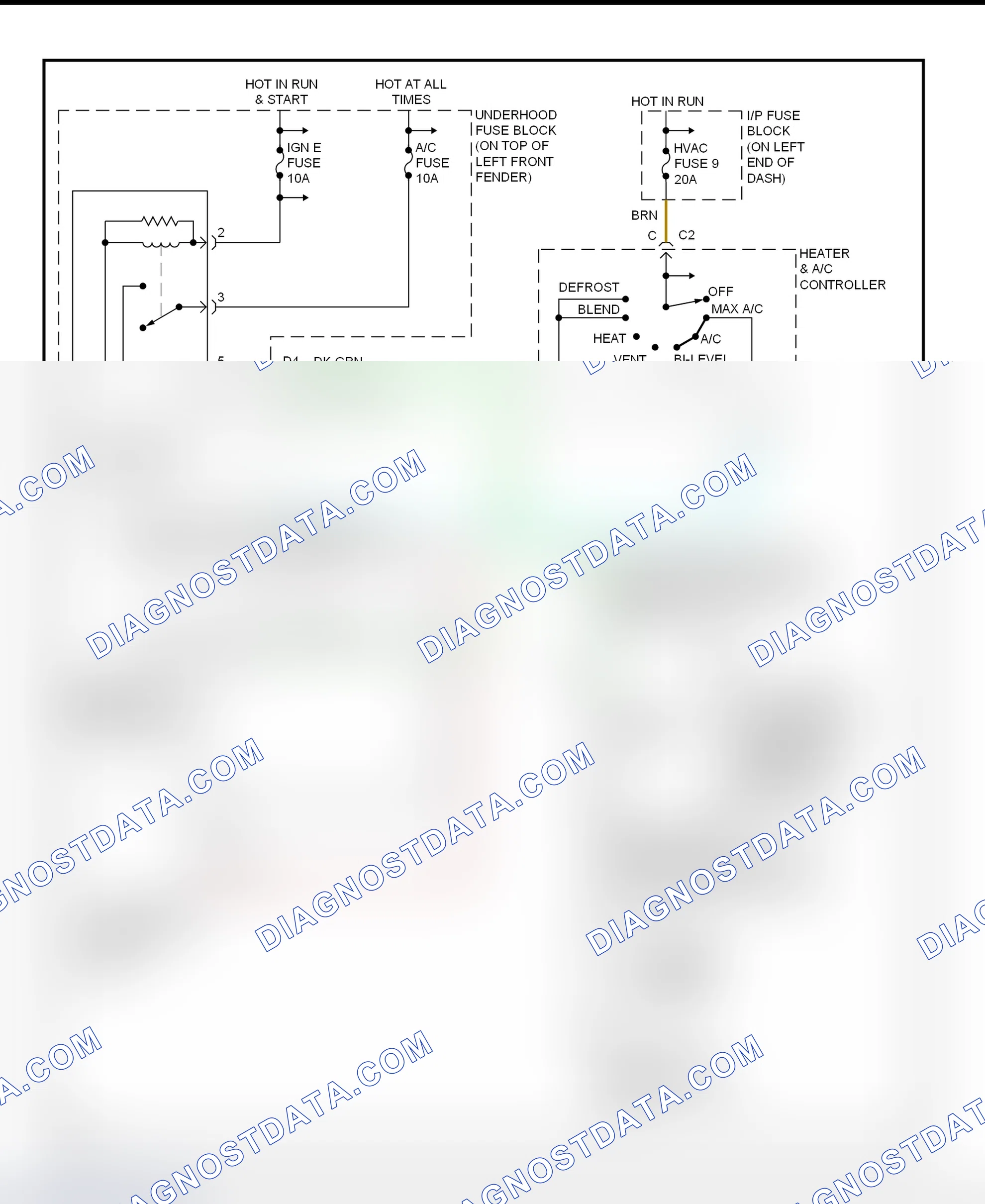 Scheme 23: A/C Compressor Clutch Control Circuit Wiring Diagram (Sonoma & S10 Pickup - 2.2L VIN 4 Engine)