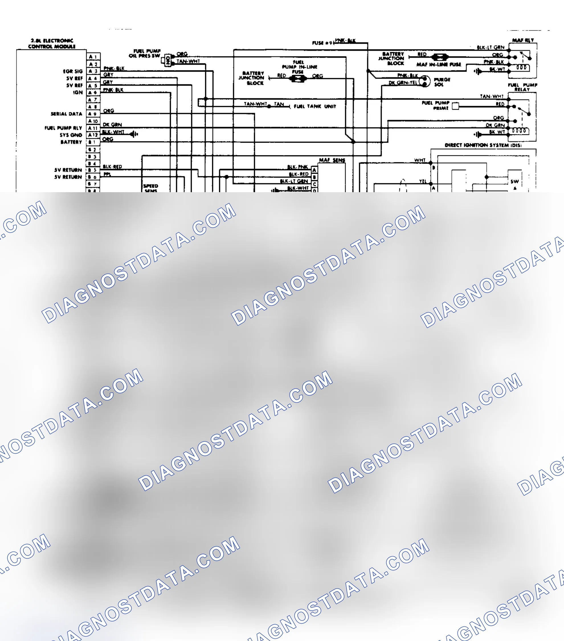 Scheme 14: Wiring Diagram: Beretta & Corsica 2.8L PFI System