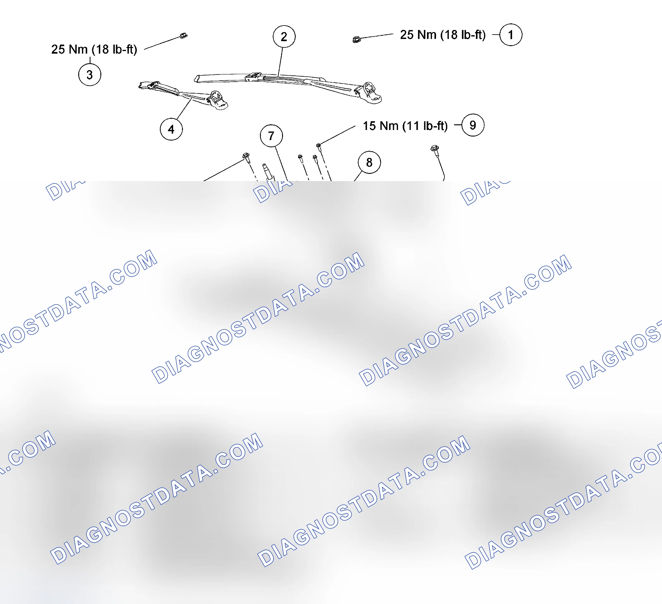 Scheme 40: Wiper and Washer System - Exploded View, Front