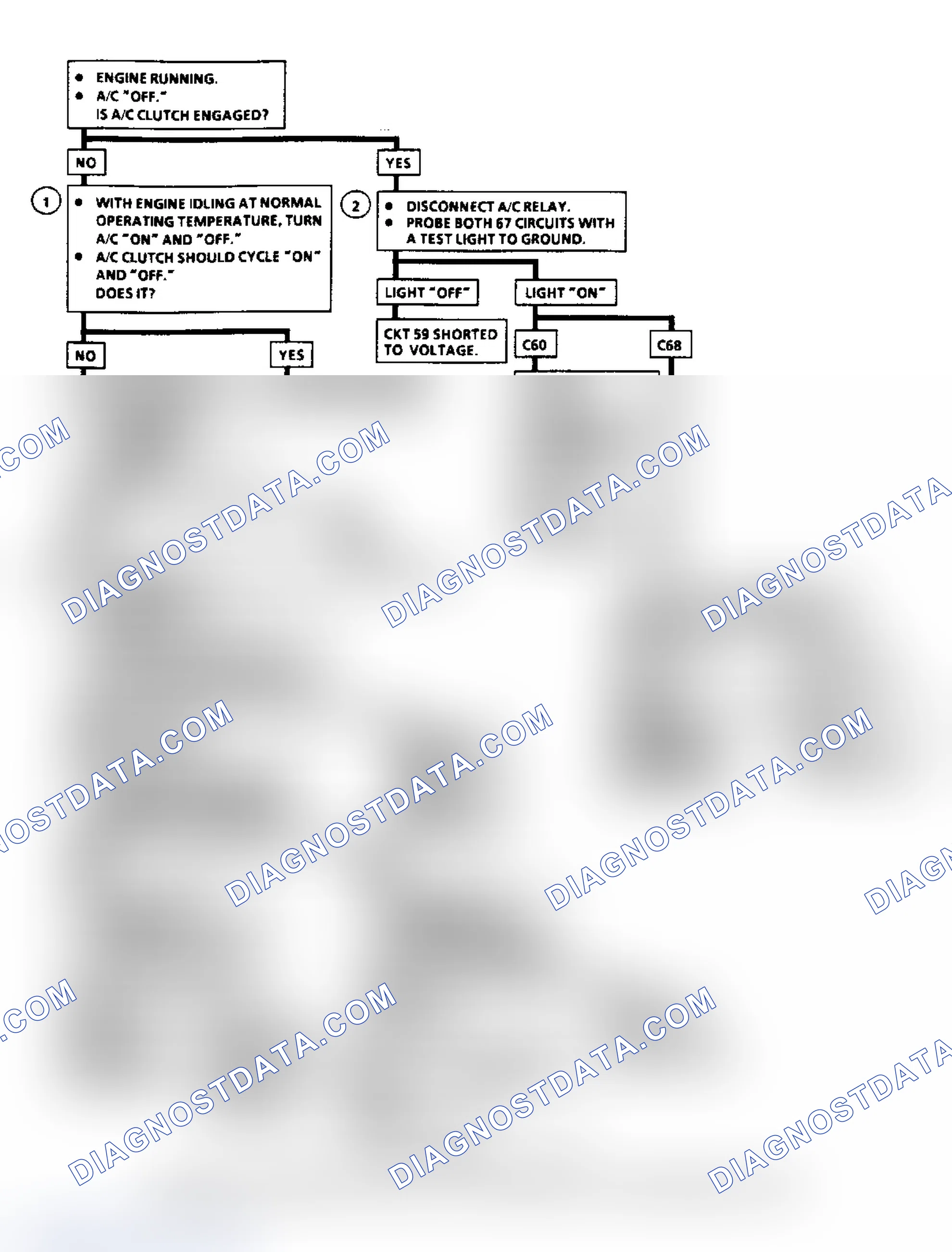 Scheme 166: Chart C-10 Flow Chart (1 Of 2)(5.0L VIN E & 5.7L VIN 7 - "B" Body) A/C Clutch Control Circuit Diagnosis