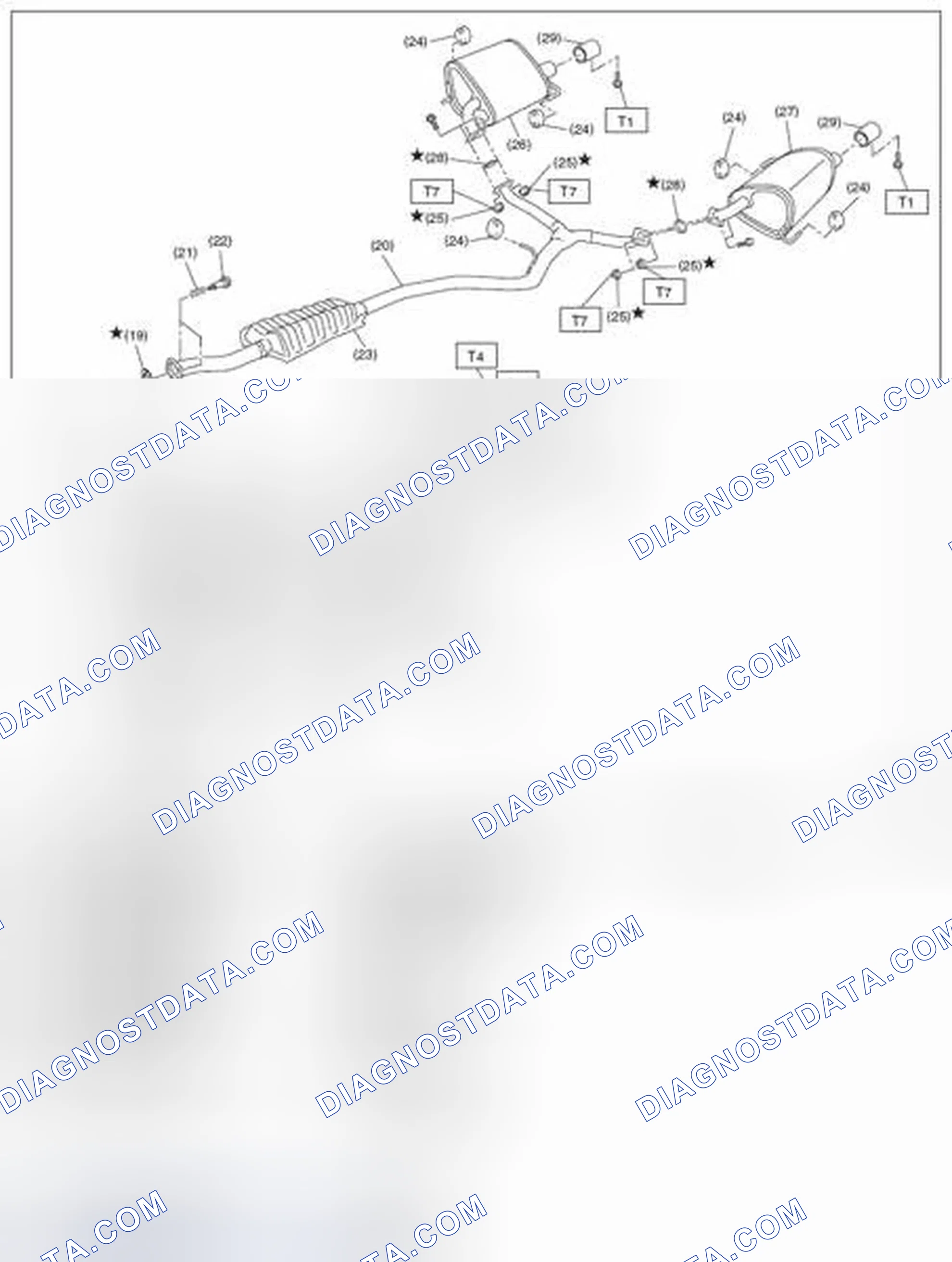Scheme 19: CENTER AND REAR EXHAUST PIPE, AND MUFFLER