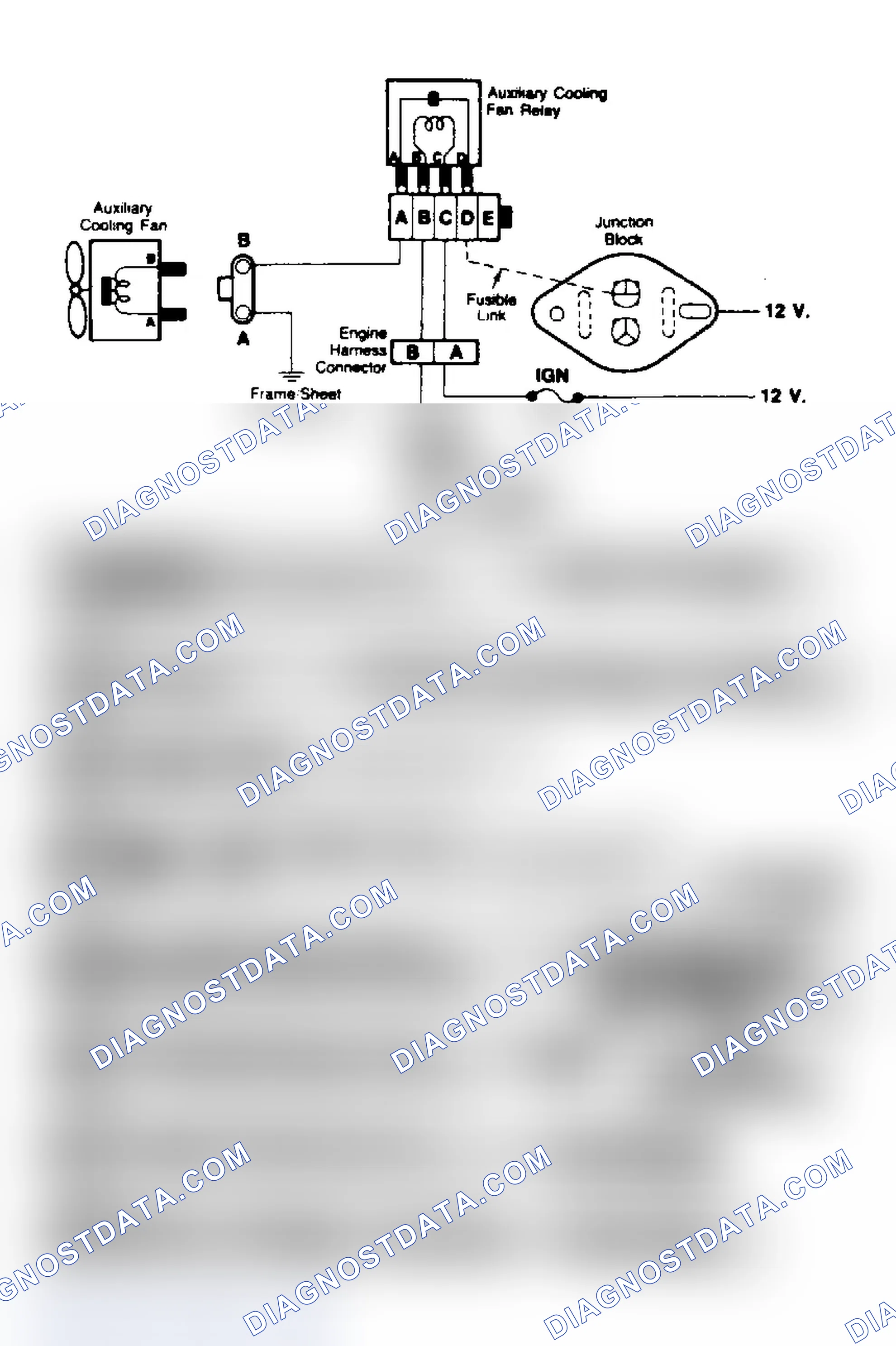 Scheme 102: Auxiliary Cooling Fan Circuit Schematic ("C" & "K" Series W/ A/C)