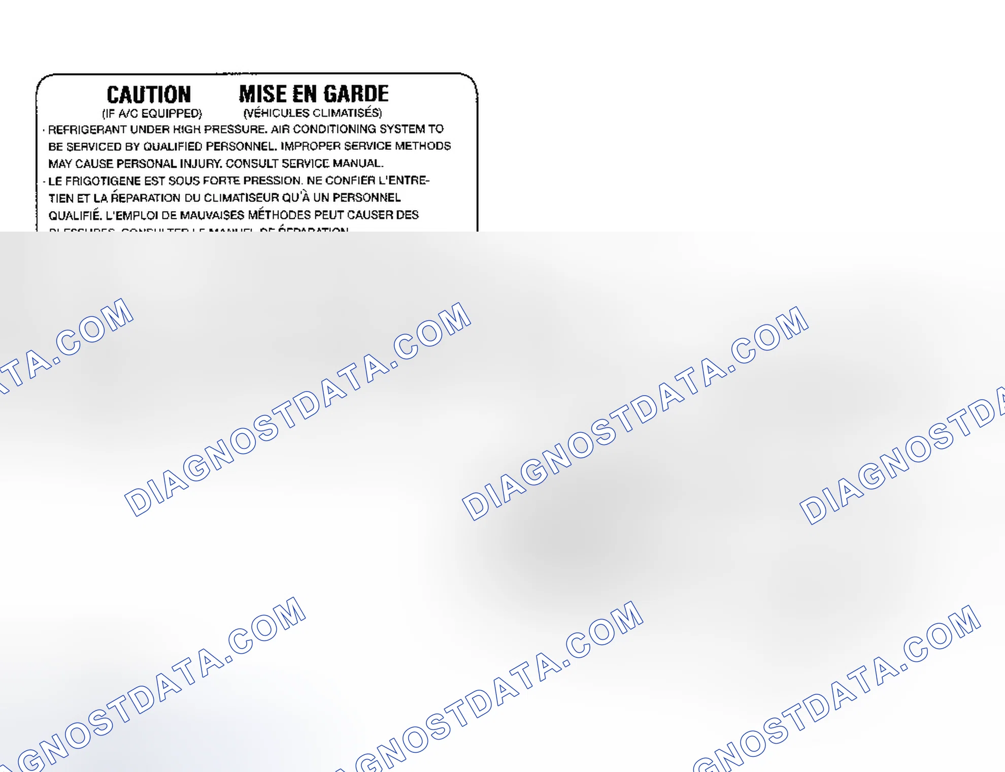 Scheme 5: Underhood A/C Specification Labels