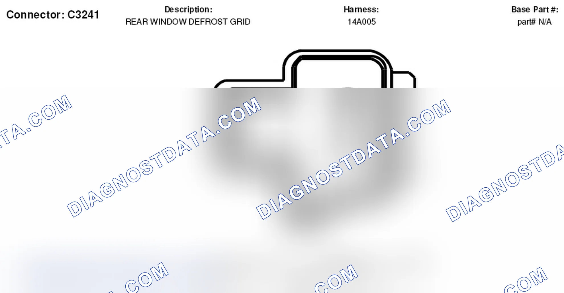 Scheme 286: Rear Window Defrost Grid Connector End View (C3241)