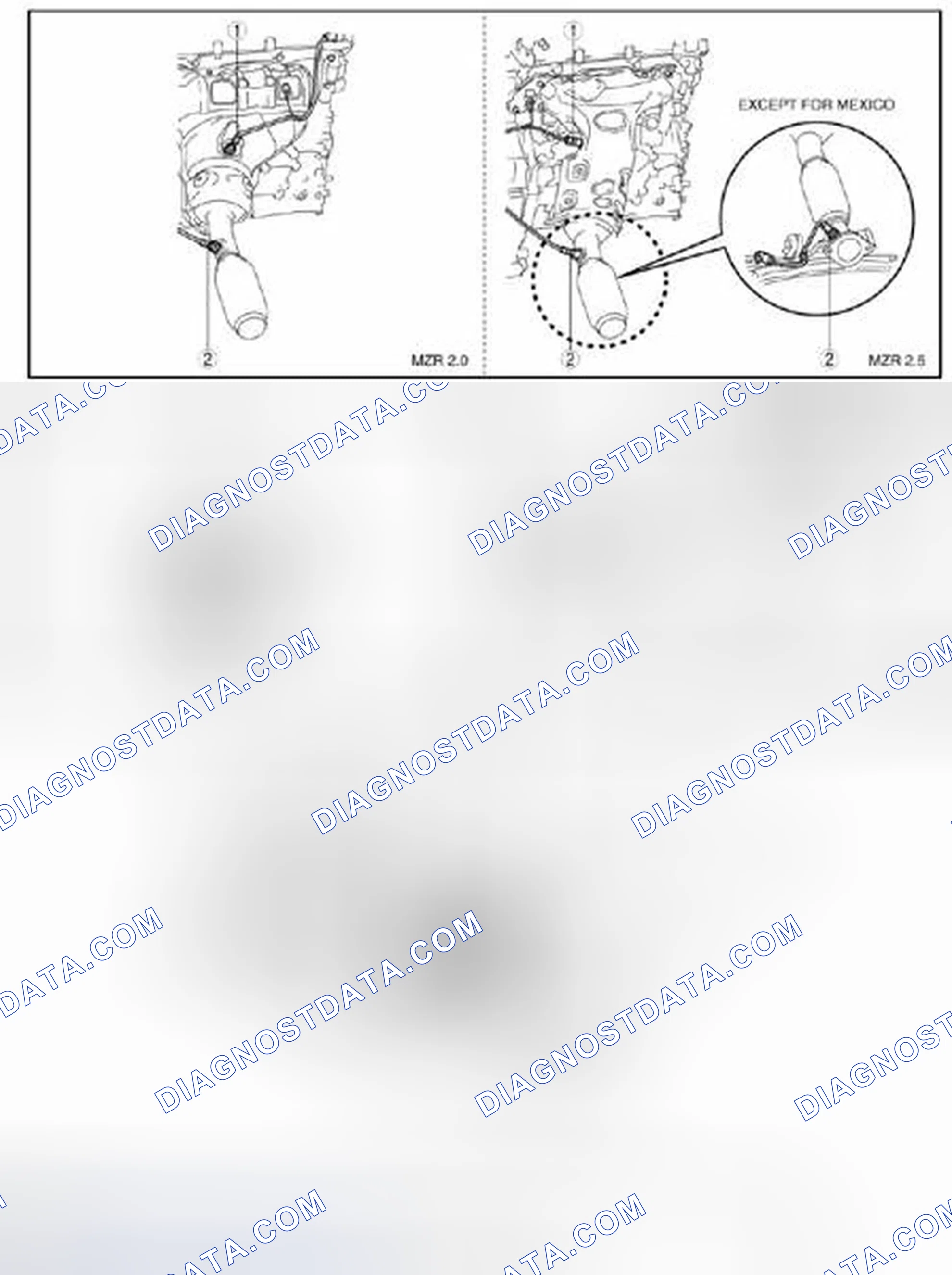 Scheme 1: Locating Engine Control System Components [MZR 2.0, MZR 2.5] (1 Of 2)