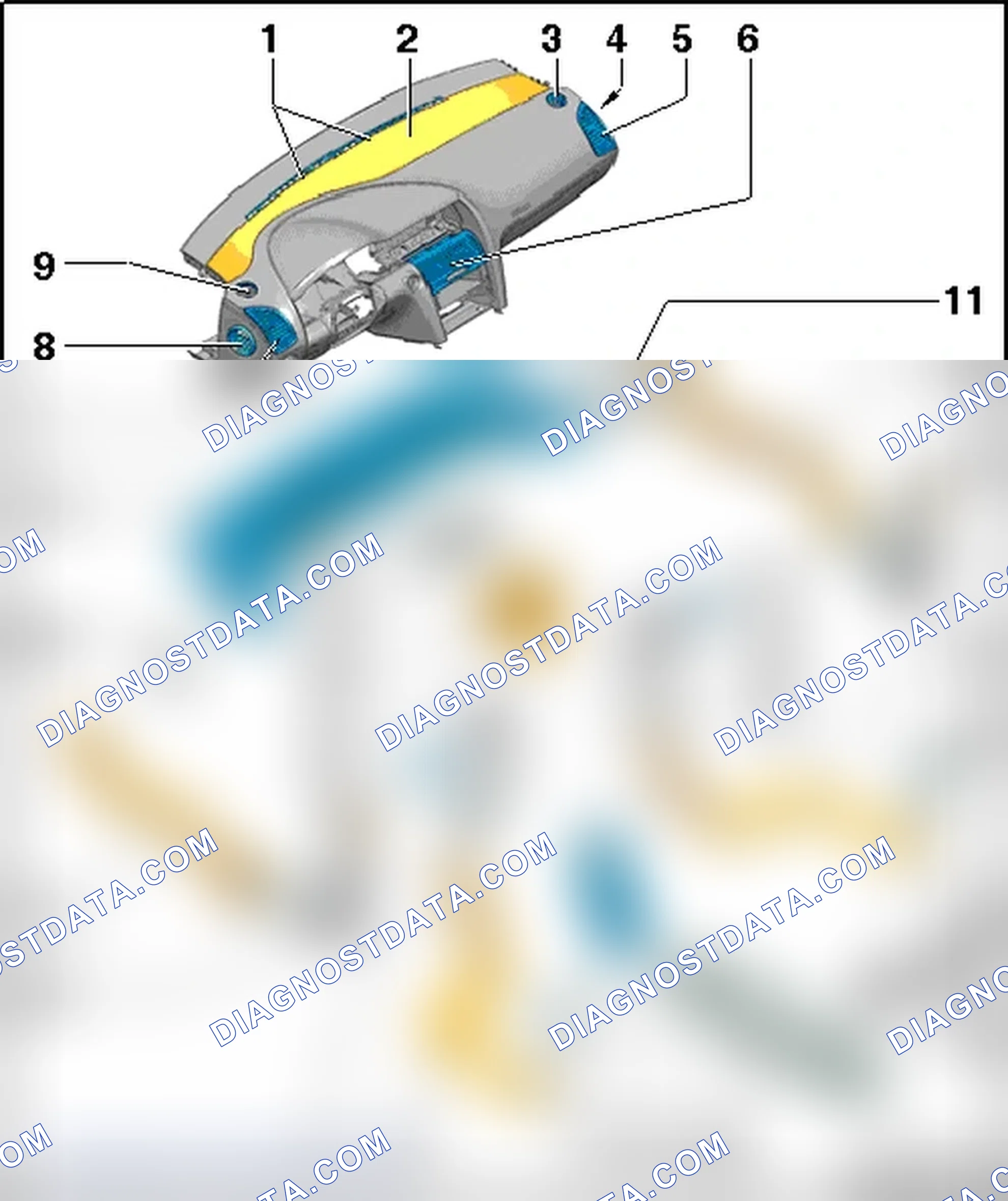 Scheme 9: INSTRUMENT PANEL VENTS AND AIR DUCTS IN FRONT (AND REAR) PASSENGER COMPARTMENT