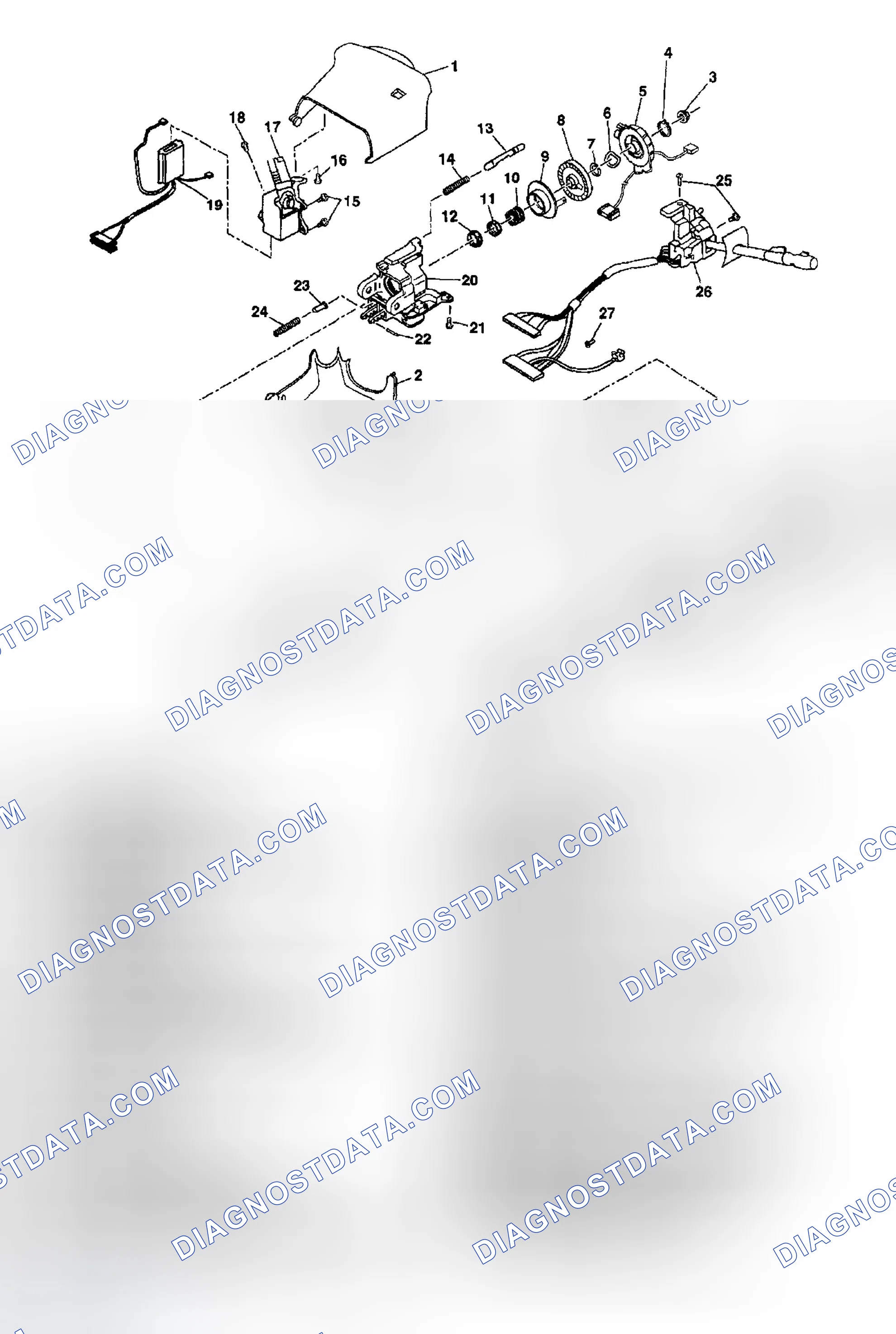 Scheme 2: Steering Column Disassembled View (Floor Shift Lean Shaft)