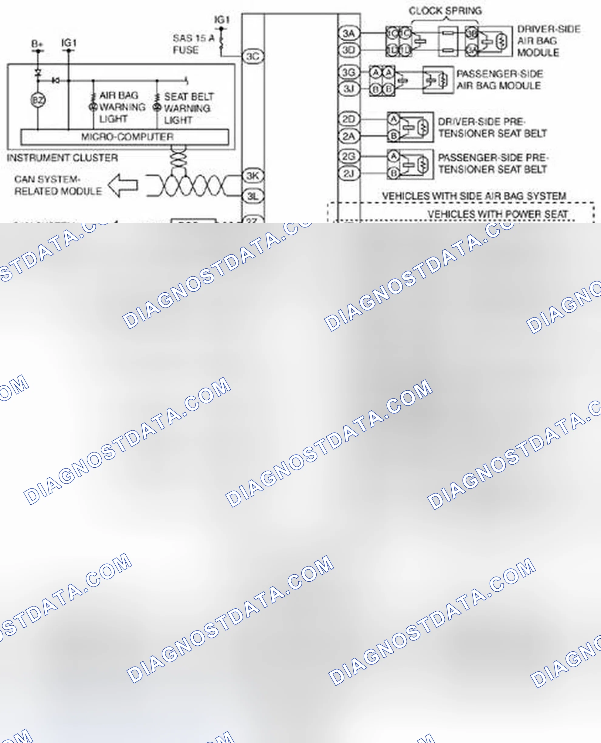 Scheme 235: Air Bag System Wiring Diagram [Standard Deployment Control System] - Vehicles Without DSC