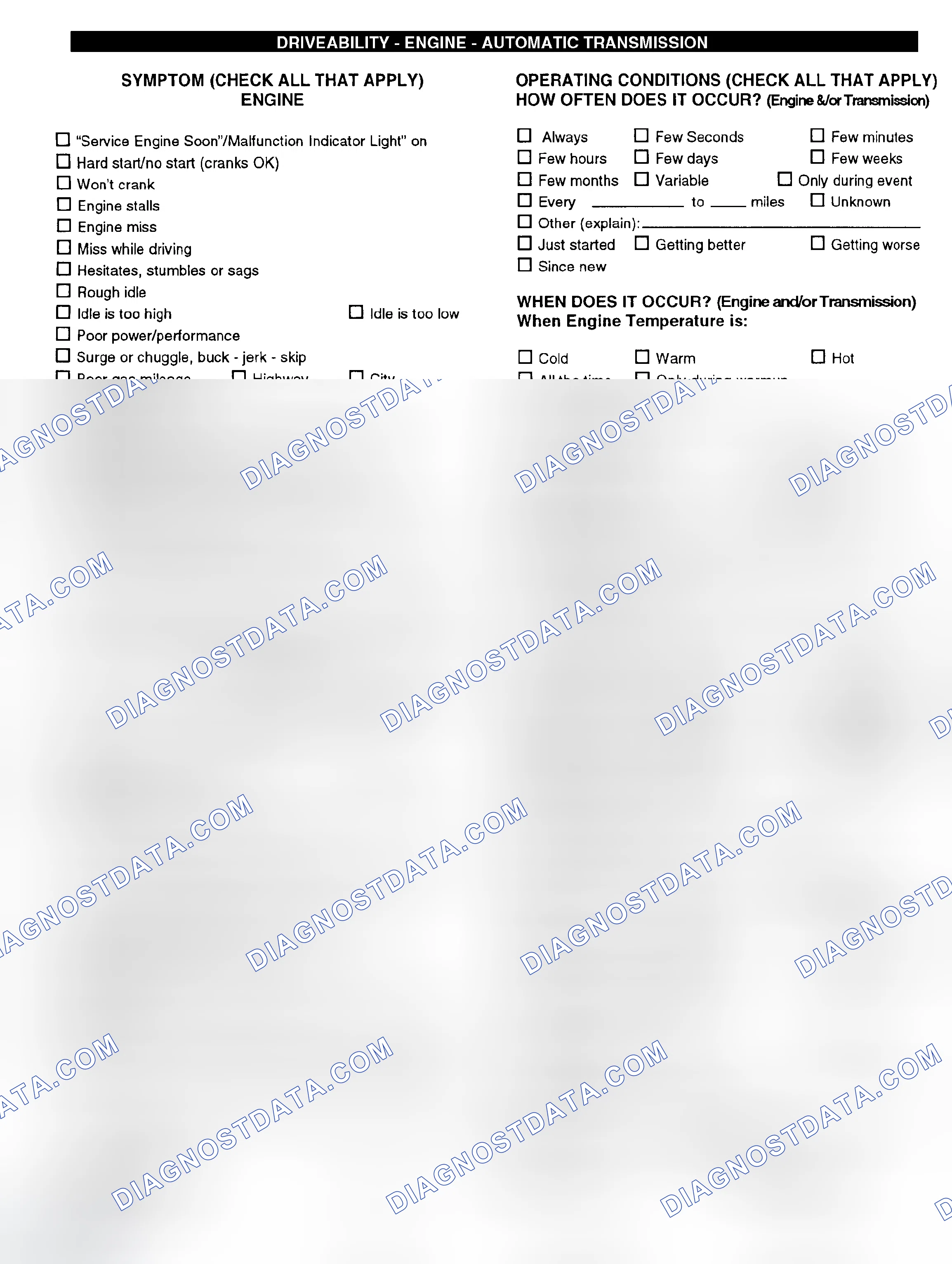 Scheme 6: Engine Driveability & Automatic Transmission