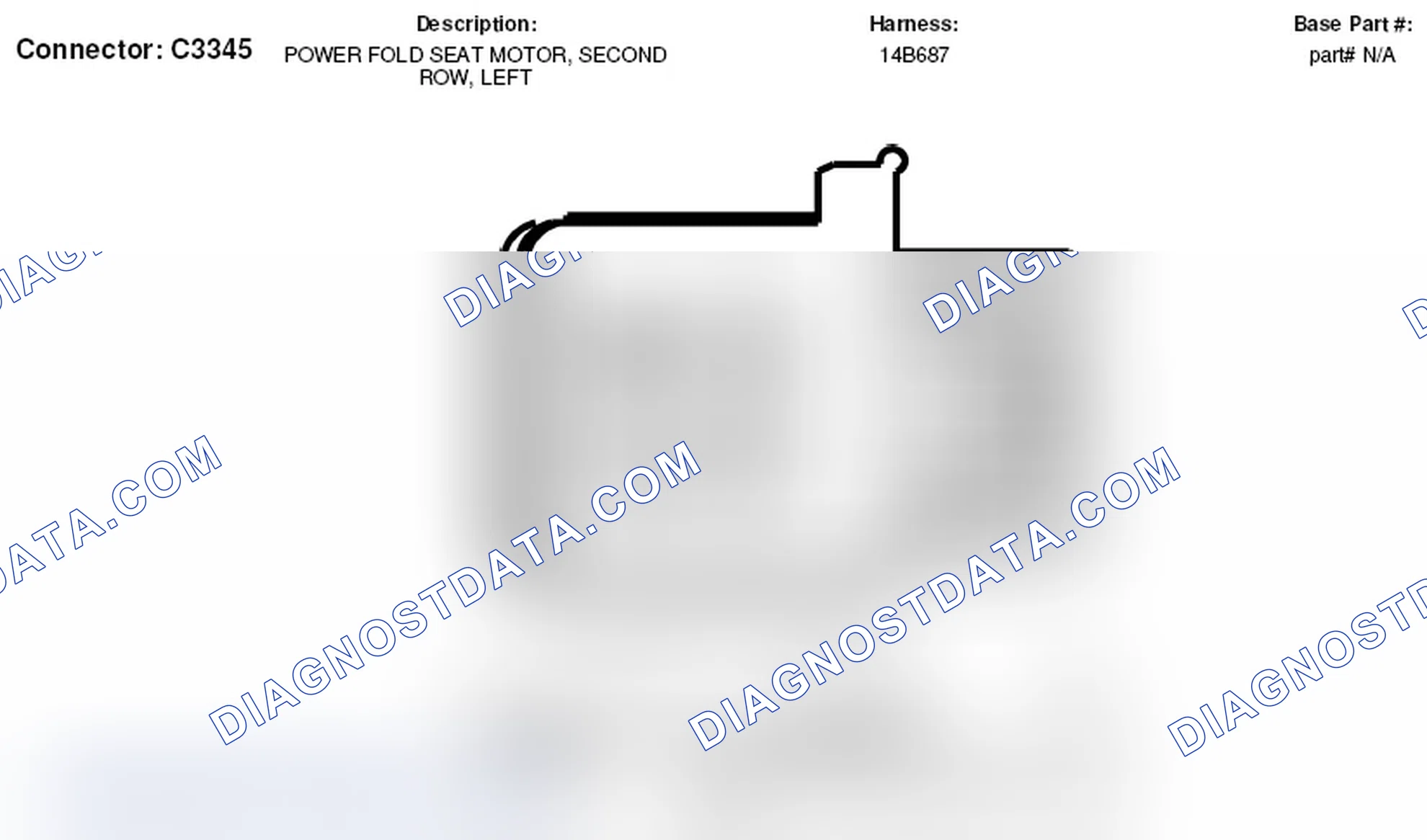 Scheme 306: Left Second Row Power Fold Seat Motor Connector End View (C3345)